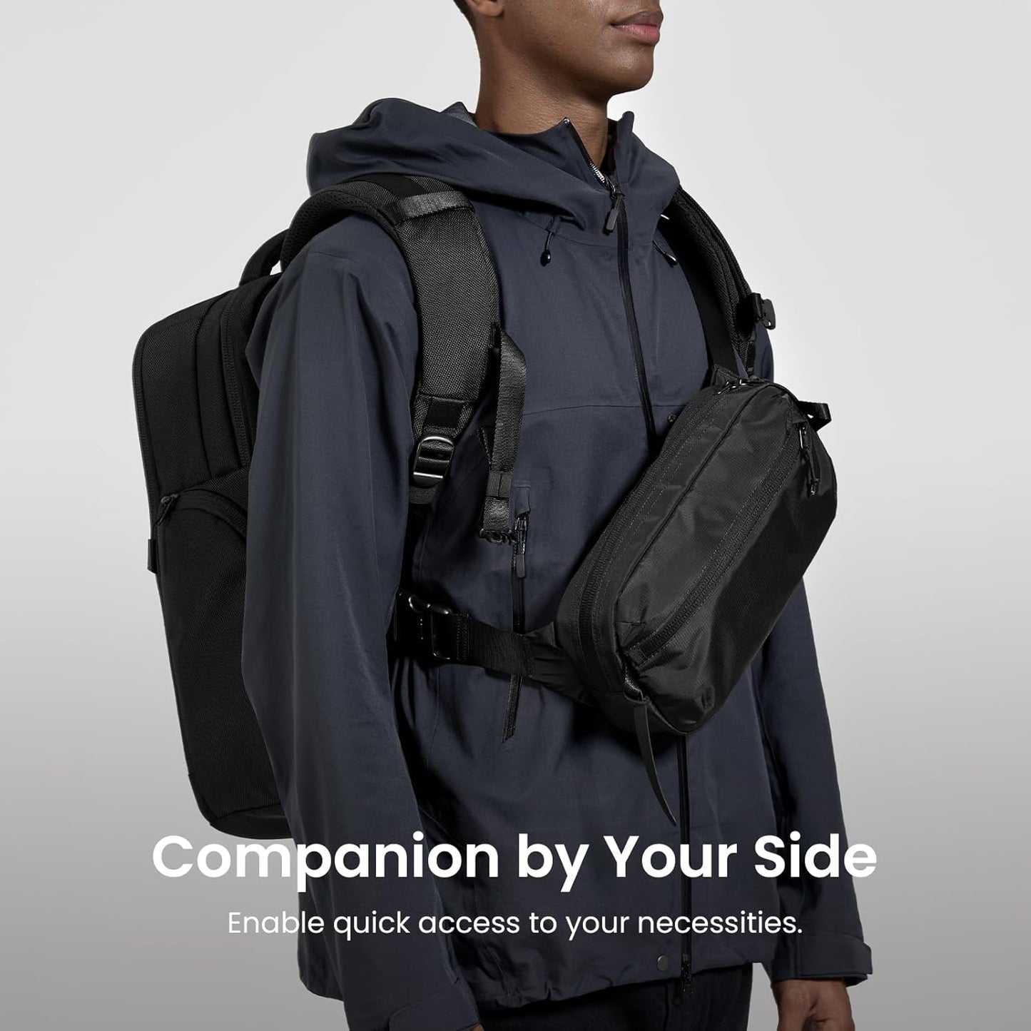 tomtoc 3.5L Sling Bag with RFID Blocking, Crossbody Bag Chest Shoulder Pack for Men and Women, Water-resistant Lightweight Casual Waist Fanny Pack for Travel/Daily Use