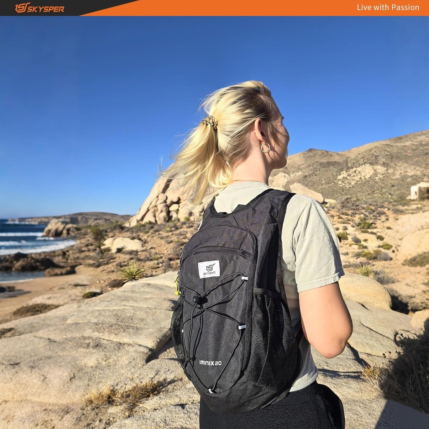 SKYSPER 15L/20L Foldable Hiking Backpack Lightweight Packable Travel Daypack with Chest Strap Small Folding Pack for Walking