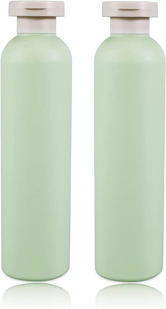 13.5oz Squeeze Bottles with Flip Cap, Refillable Plastic Travel Bottles for Creams, Lotion, Shampoo, Conditioner (2 Pcs)