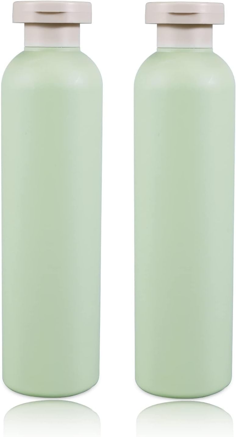 8.8oz Squeeze Bottles with Flip Cap, Refillable Plastic Travel Bottles for Creams, Lotion, Shampoo, Conditioner (2 Pcs)