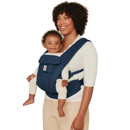 Ergobaby Omni Deluxe Baby Carrier Newborn to Toddler - Breathable Baby Carriers for Summer - All-Position Carrier with Enhanced Lumbar Support & Airflow (7-45 Pounds), Mesh, Midnight Blue