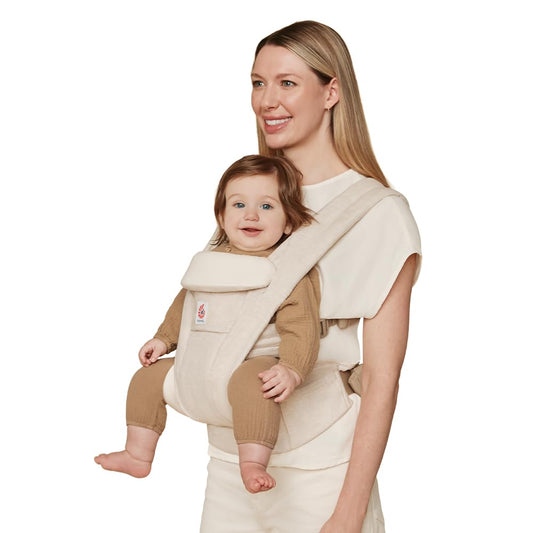 Ergobaby Omni Deluxe Baby Carrier Newborn to Toddler - Breathable Baby Carriers for Summer - All-Position Carrier with Enhanced Lumbar Support & Airflow (7-45 Pounds), Natural Linen