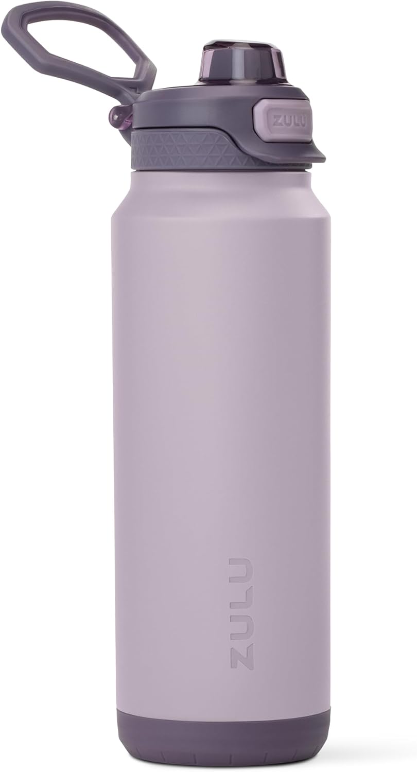 ZULU Powerfill Pro 32oz Stainless Steel Water Bottle with Quick Fill Lid, Triple Walled Vacuum Insulated Metal, Leak Proof Locking Lid, Sip and Chug, Reusable BPA Free, Amethyst