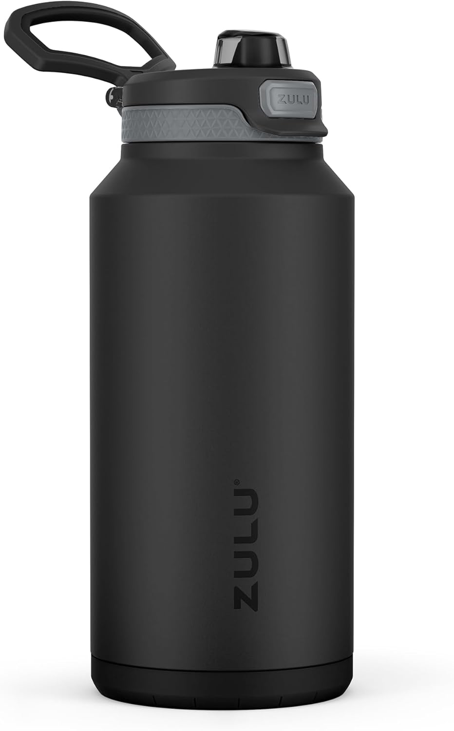 ZULU Powerfill Pro 64oz Half Gallon Stainless Steel Water Bottle with Quick Fill Lid, Triple Walled Vacuum Insulated Metal, Leak Proof Locking Lid, Sip and Chug, Reusable BPA Free, Black Monochrome