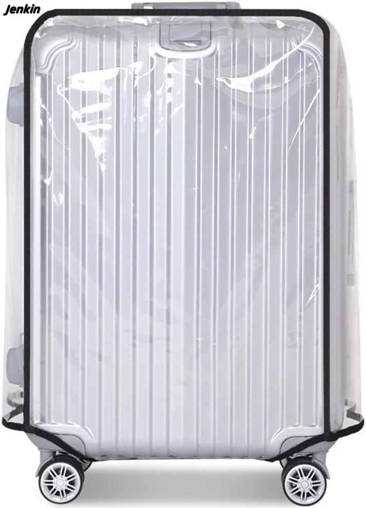 JenKin Luggage Protector Suitcase Cover PVC Waterproof Travel Suitcase Fits Most 20" to 30" (22" (15.0" L x 10.2" W x 21.7" H))