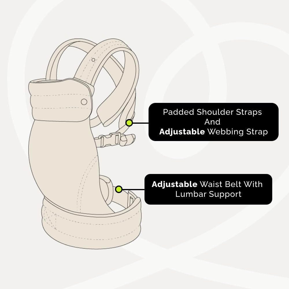 NEST BLANCHE Baby Carrier – Soft Cotton Linen Blend with Magnolia Jacquard Design, Adjustable and Ergonomic for Newborns and Toddlers (Daisy)