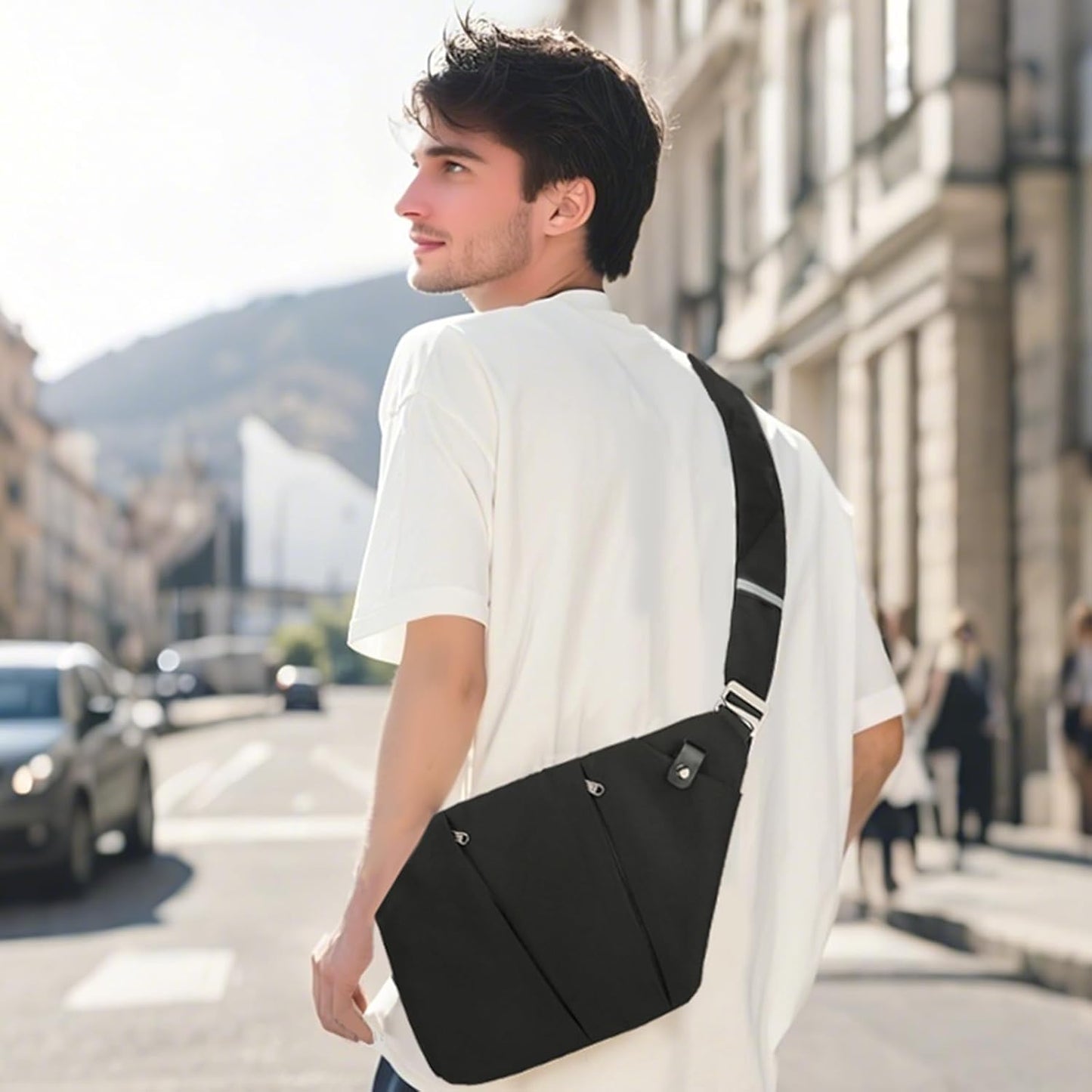 Anti Theft Crossbody Travel Bags for Women Men Cross Body Slim Sling Handbags with S Hook Antitheft