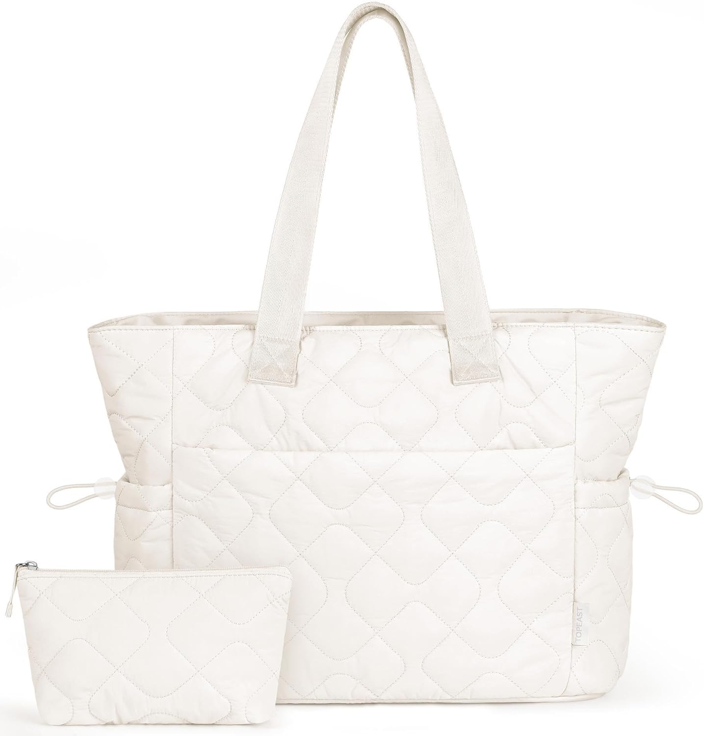 TOPEAST Tote Bag for Women, Large Puffer Tote Bag with Zipper, Lightweight Work Bags for Women, Quilted Bags for Nurse Travel