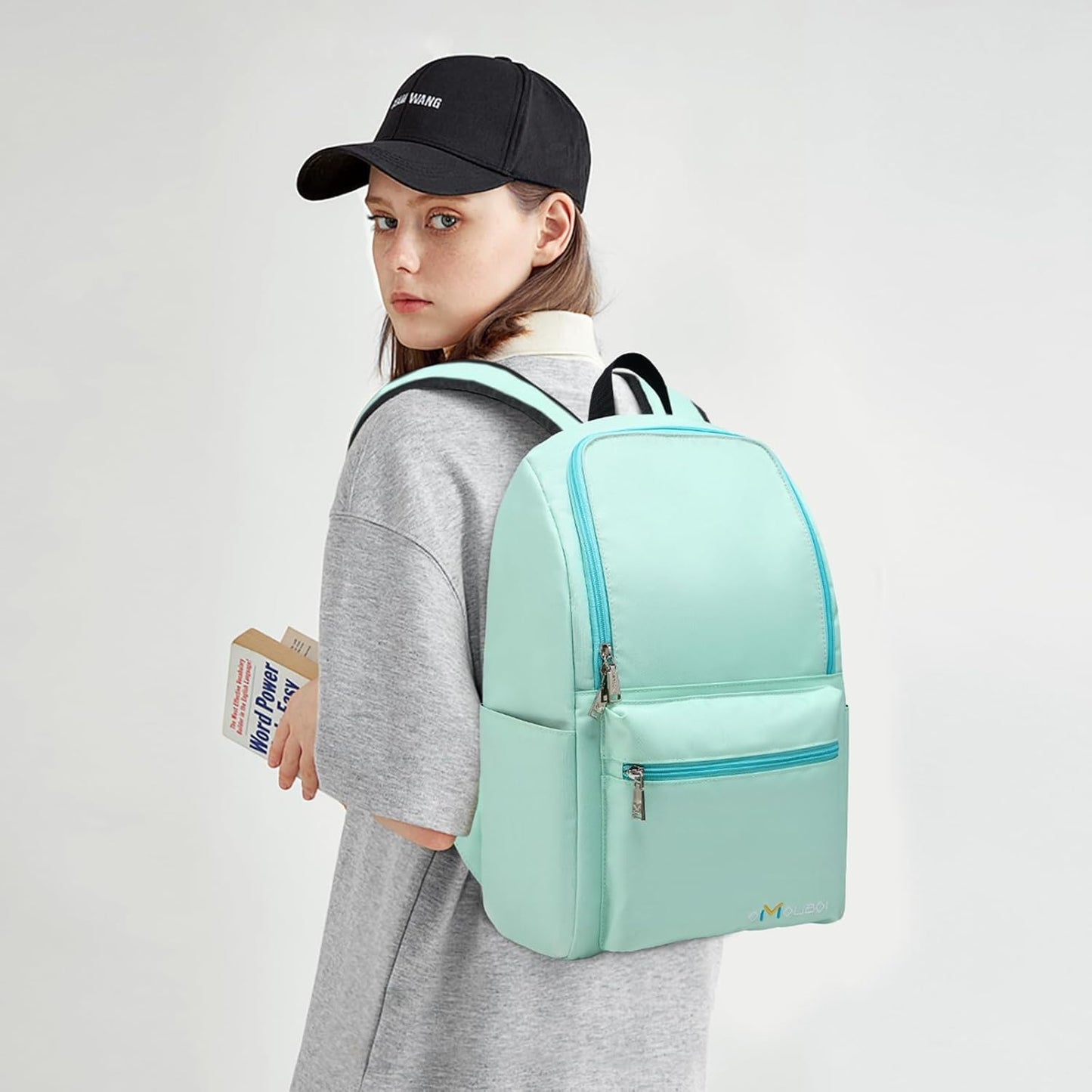 OMOUBOI Casual Daypacks Superbreak Backpack 14 inch Laptop Backpack for Women & Men Fits Tourism Business (Cyan)