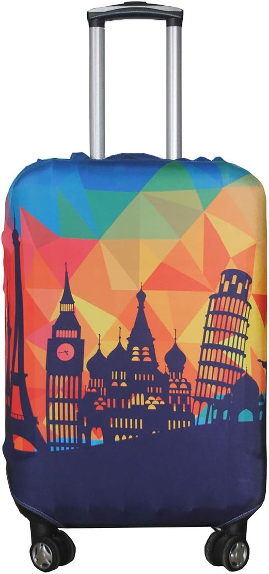 Explore Land Travel Luggage Cover Suitcase Protector Fits 18-22 Inch Case (Modern City, S)