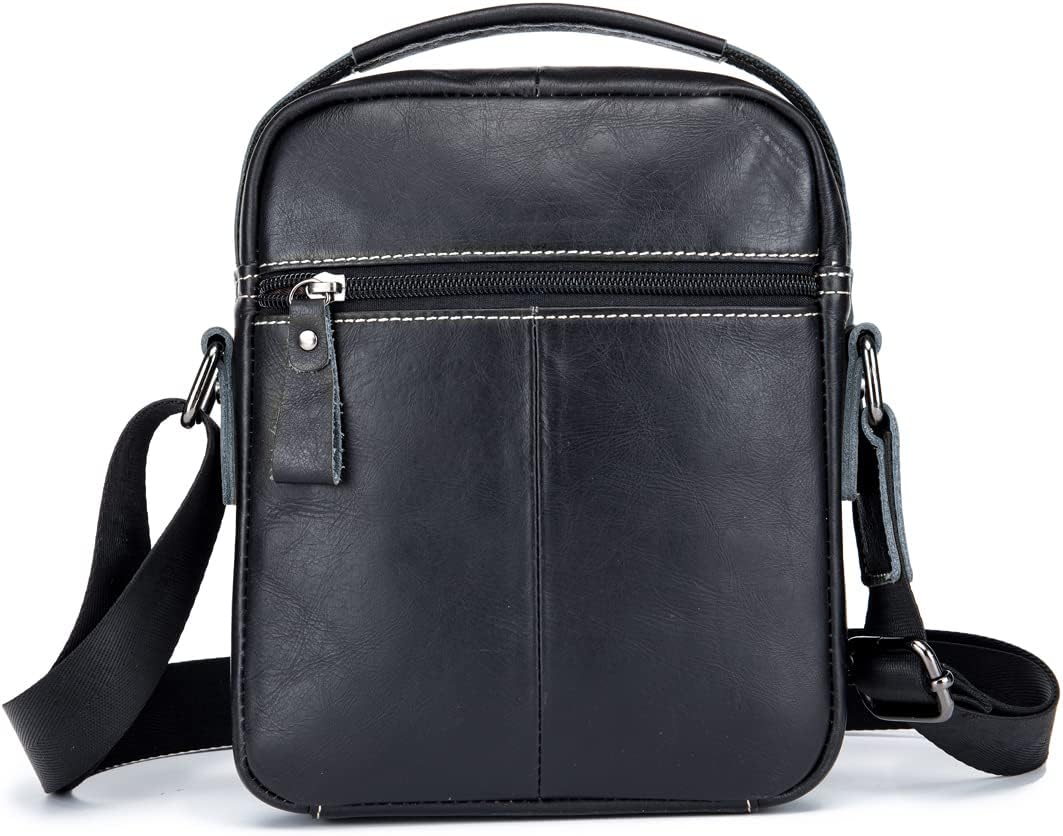 KPYWZER Genuine Leather Shoulder Bag Small Men Messenger Pack Handbag Sling Crossbody Bag Man Purse for Business