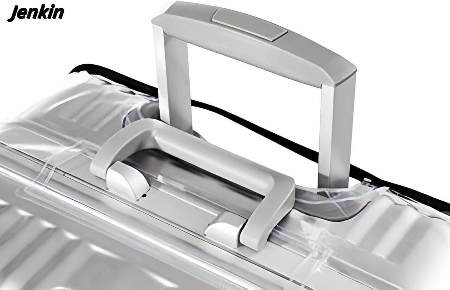 JenKin Luggage Protector Suitcase Cover PVC Waterproof Travel Suitcase Fits Most 20" to 30" (22" (15.0" L x 10.2" W x 21.7" H))