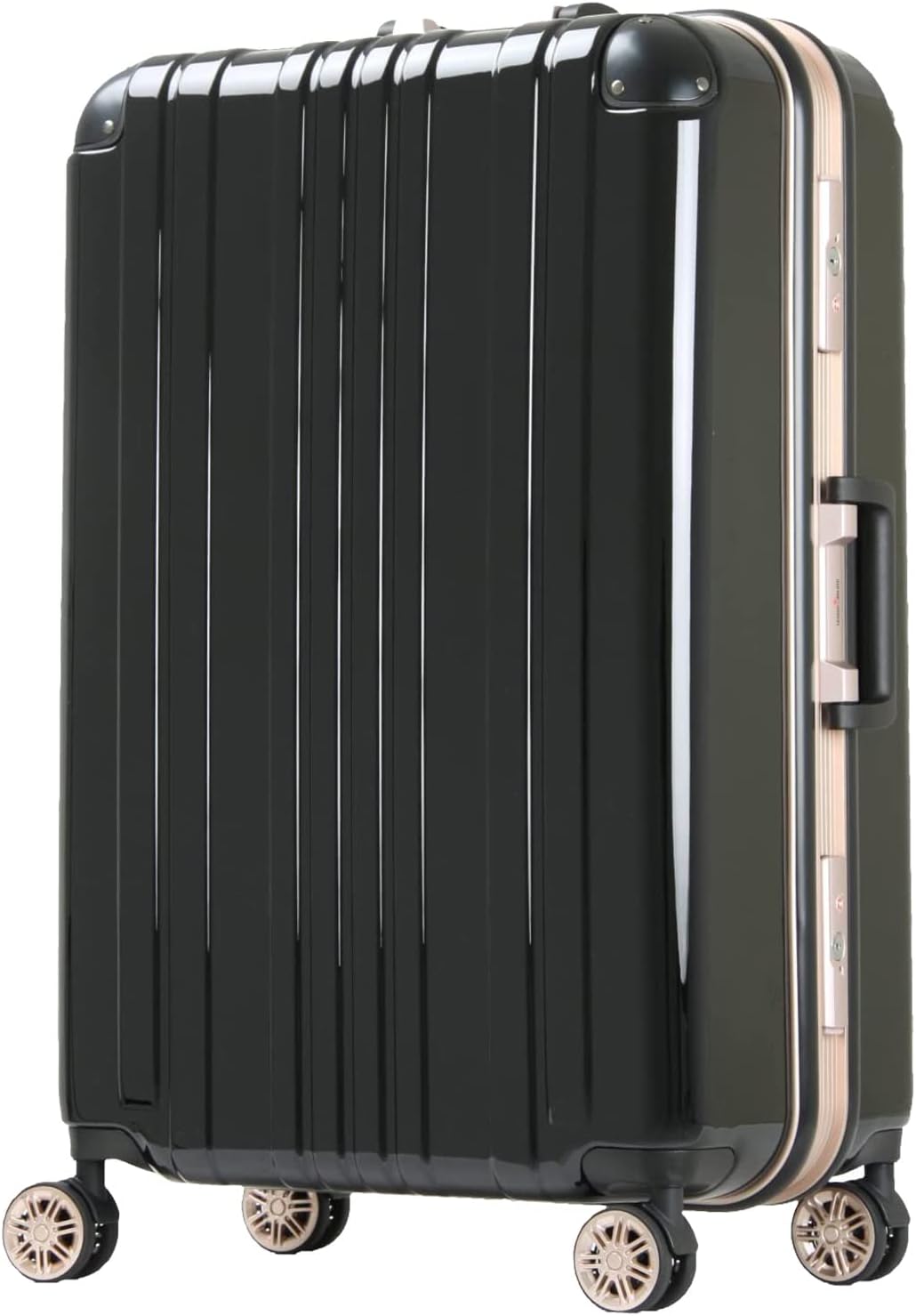 LEGEND WALKER Aluminum Frame Hardside Luggage, Checked-medium Suitcase with TSA Lock + Double-wheeled Spinners, Stand with hook, 28 inch, Black, 5122-62-BK