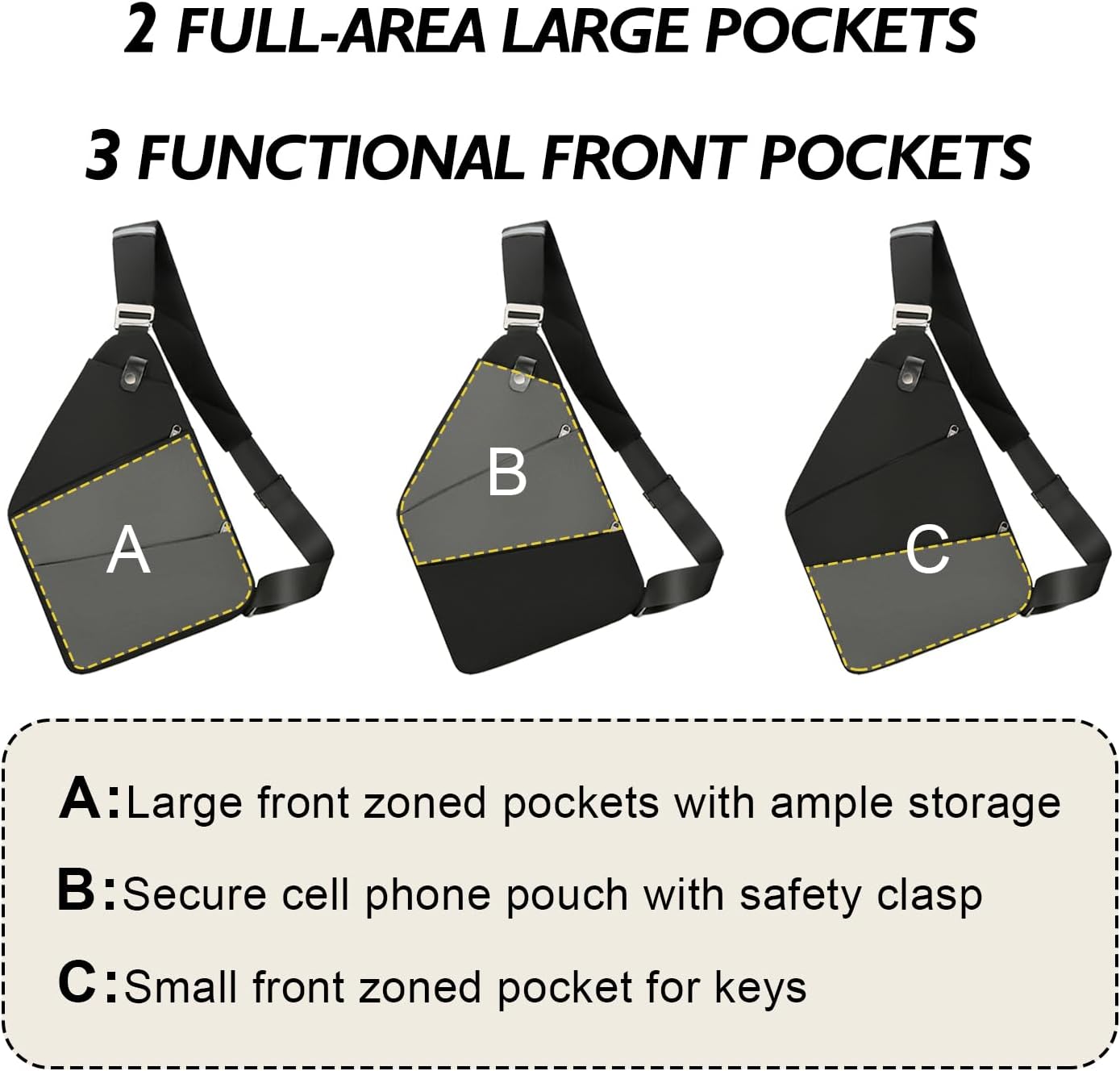 Anti Theft Crossbody Travel Bags for Women Men Cross Body Slim Sling Handbags with S Hook Antitheft