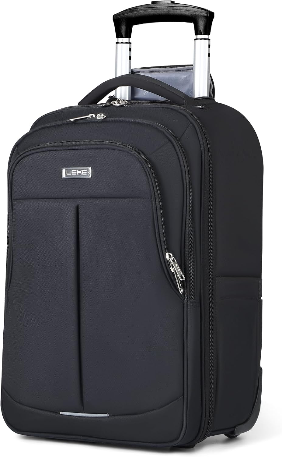 Rolling Backpack for Adults,18 Inch Waterproof Carry-on Back pack with Wheels, Wheeled Carry-on Luggage, Travel Bag for Men Women， Trolley Laptop Backpacks, Black Large