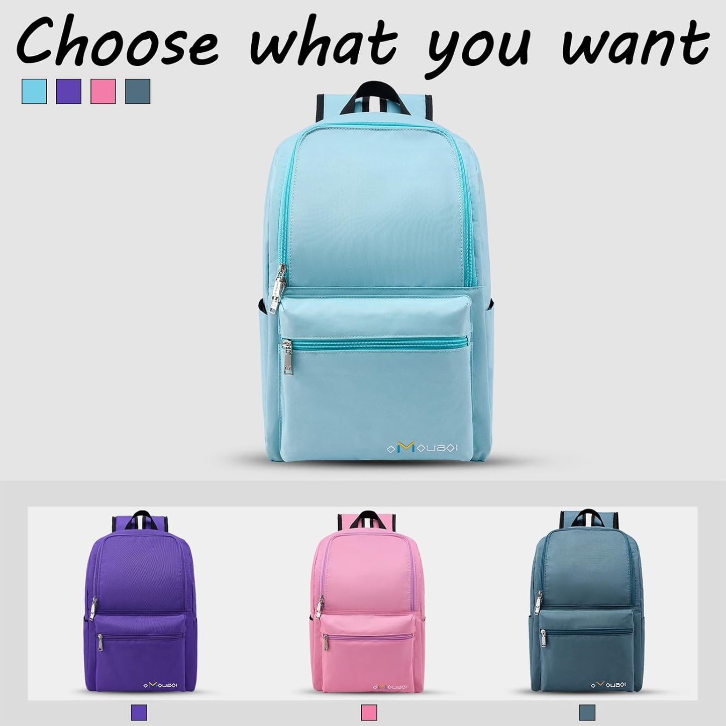 OMOUBOI Casual Daypacks Superbreak Backpack 14 inch Laptop Backpack for Women & Men Fits Tourism Business (Skyblue)