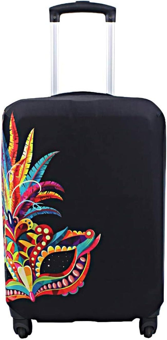 Explore Land Travel Luggage Cover Suitcase Protector Fits 23-26 Inch Case (Carnival, M)