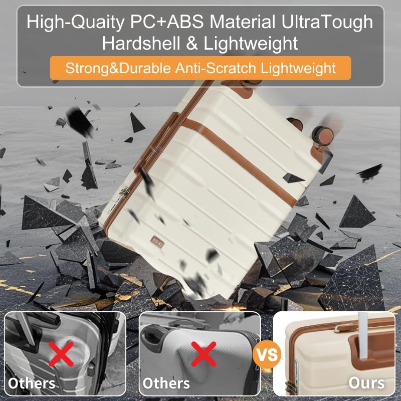 Carry On Luggage Sets,20 Inch Carry-on Suitcase with Spinner Wheels,PC+ABS Lightweight Hardshell with TSA lock,Airline Approved YKK Zippers (navy)