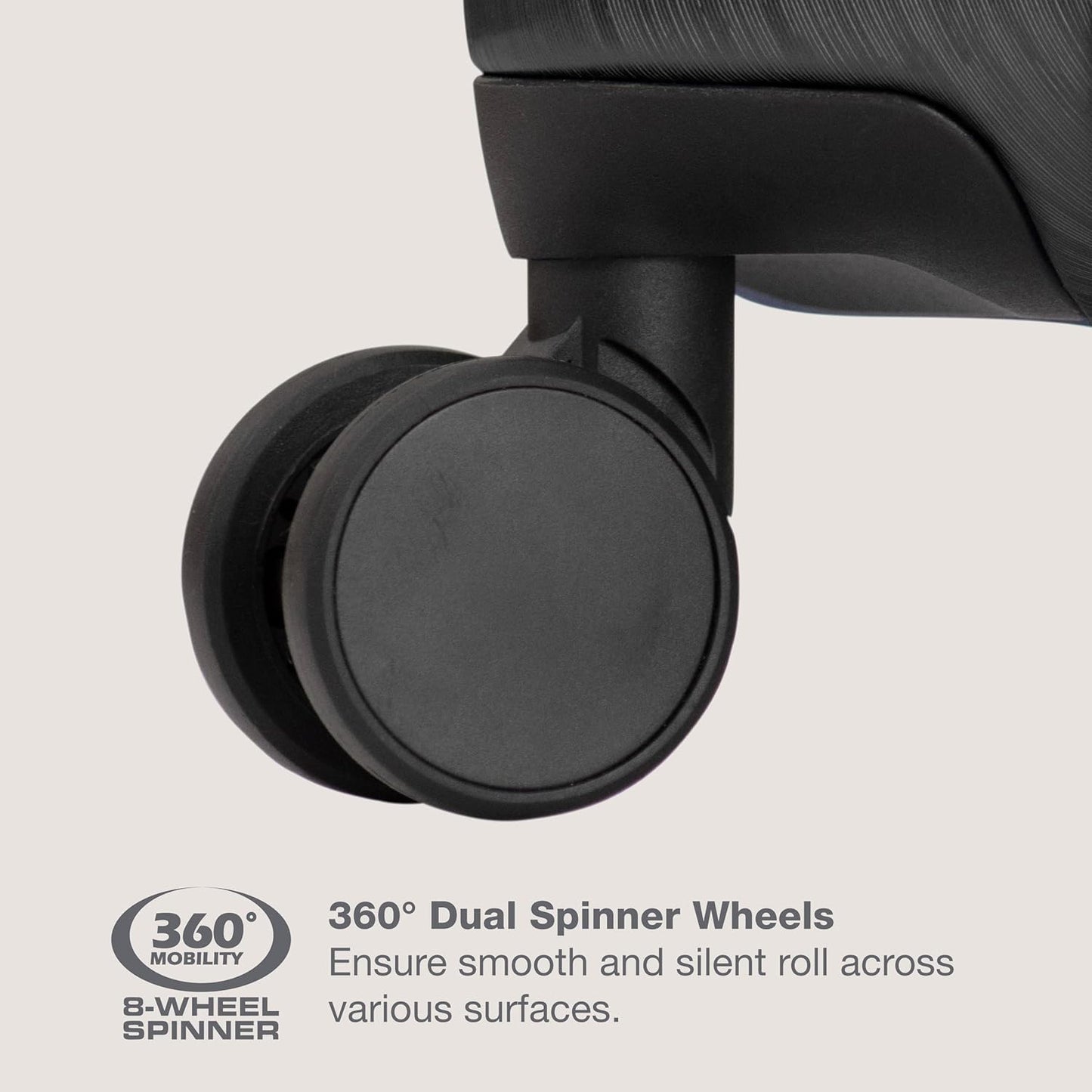 U.S. Traveler Boren Polycarbonate Hardside Rugged Travel Suitcase Luggage with 8 Spinner Wheels, Aluminum Handle, Black, Checked-Large 30-Inch