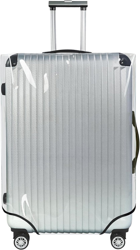 Explore Land Clear Luggage Cover Tough Protector Fits for 30 Inches Suitcase for Travel Airplane (PVC, XL)