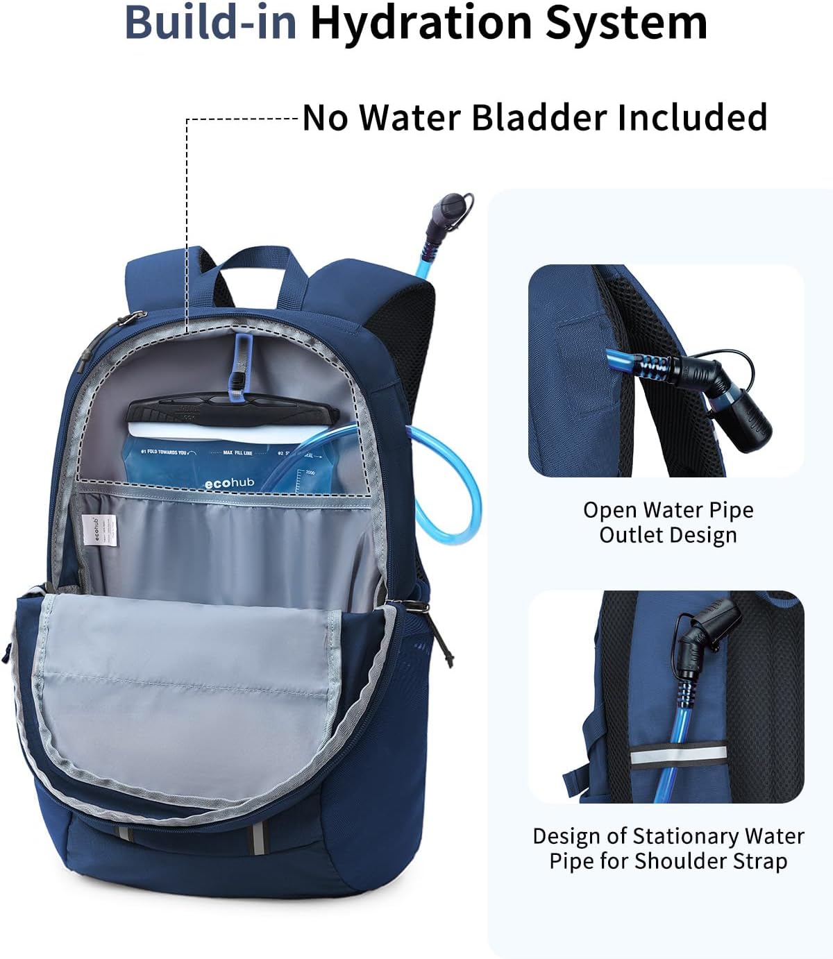 ECOHUB Hiking Backpack 30L Travel Backpack Lightweight Casual Daypack Water Resistant Camping Bag Outdoor Sports Back pack for Men Women