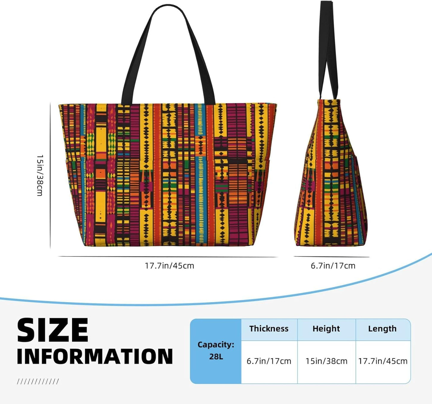 Beach Bag for Women Beach Tote Bag Waterproof Sandproof Large Bags with Zipper Big Capacity for Vacation Travel