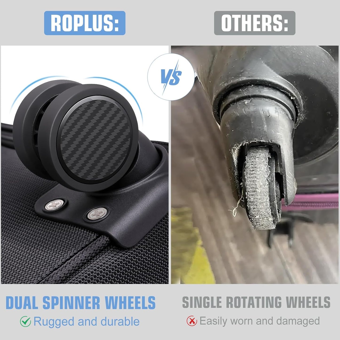 Softside Expandable Luggage with 4 Spinner Wheels, Durable Checked-Luggage Suicase (Gray, 25-Inch)