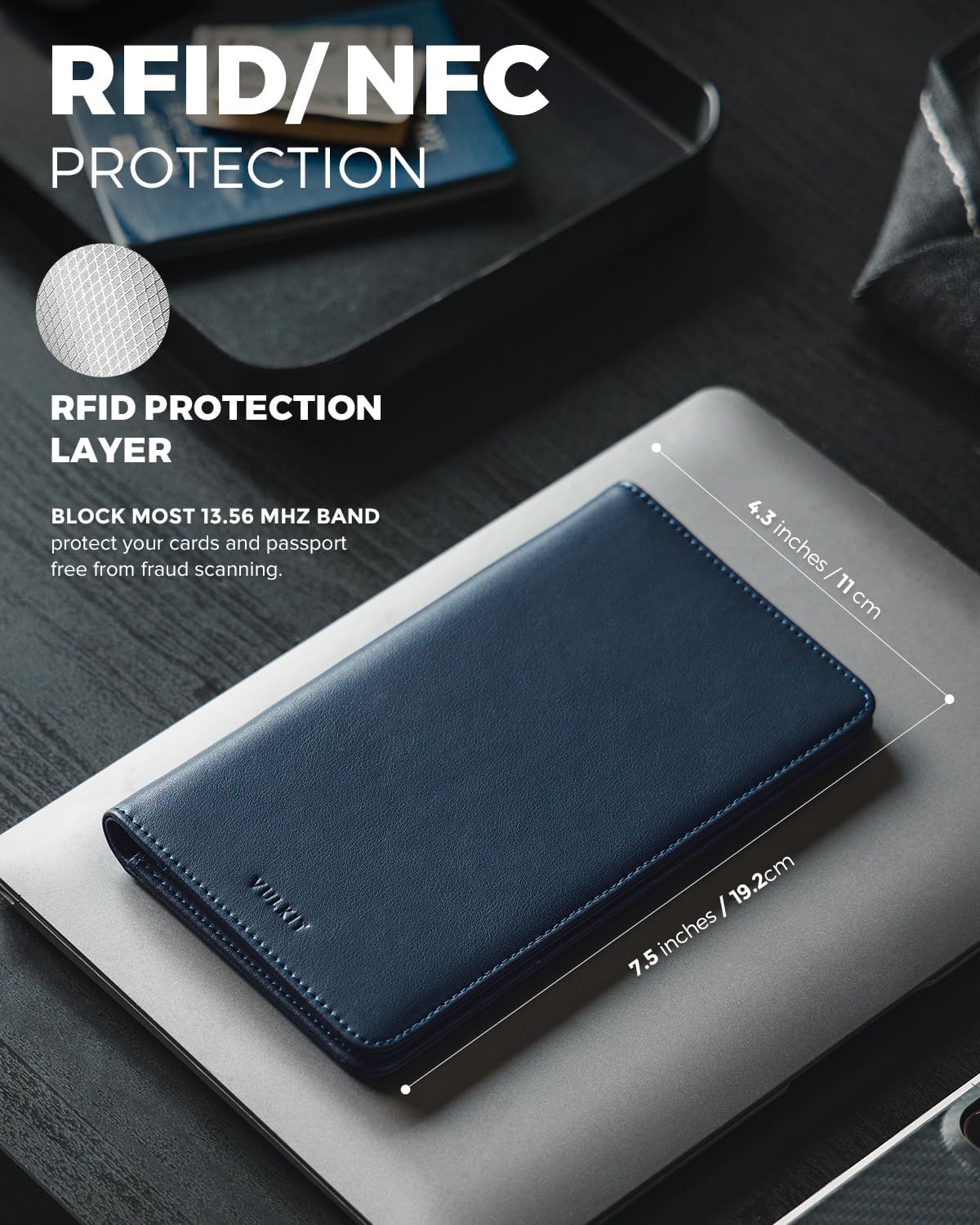 VULKIT Passport Holder Wallet RFID Blocking Travel Wallet for Men & Women