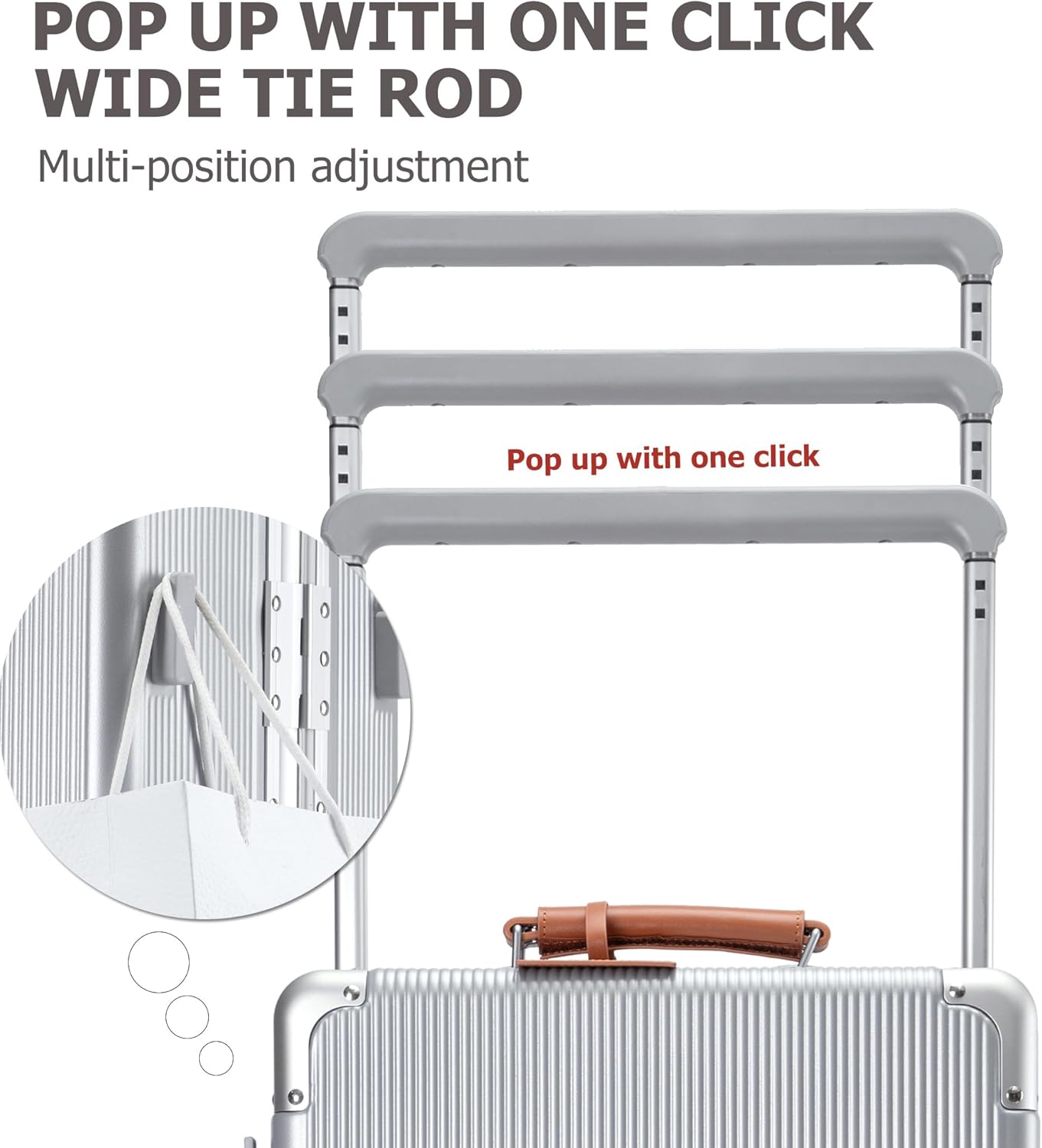 feilario 20'' Aluminum Frame Wide Handle PC Hardside Carry On Luggage - Double Spinner Wheels Luxury Rolling Travel Suitcase with TSA Lock & Cup Holder