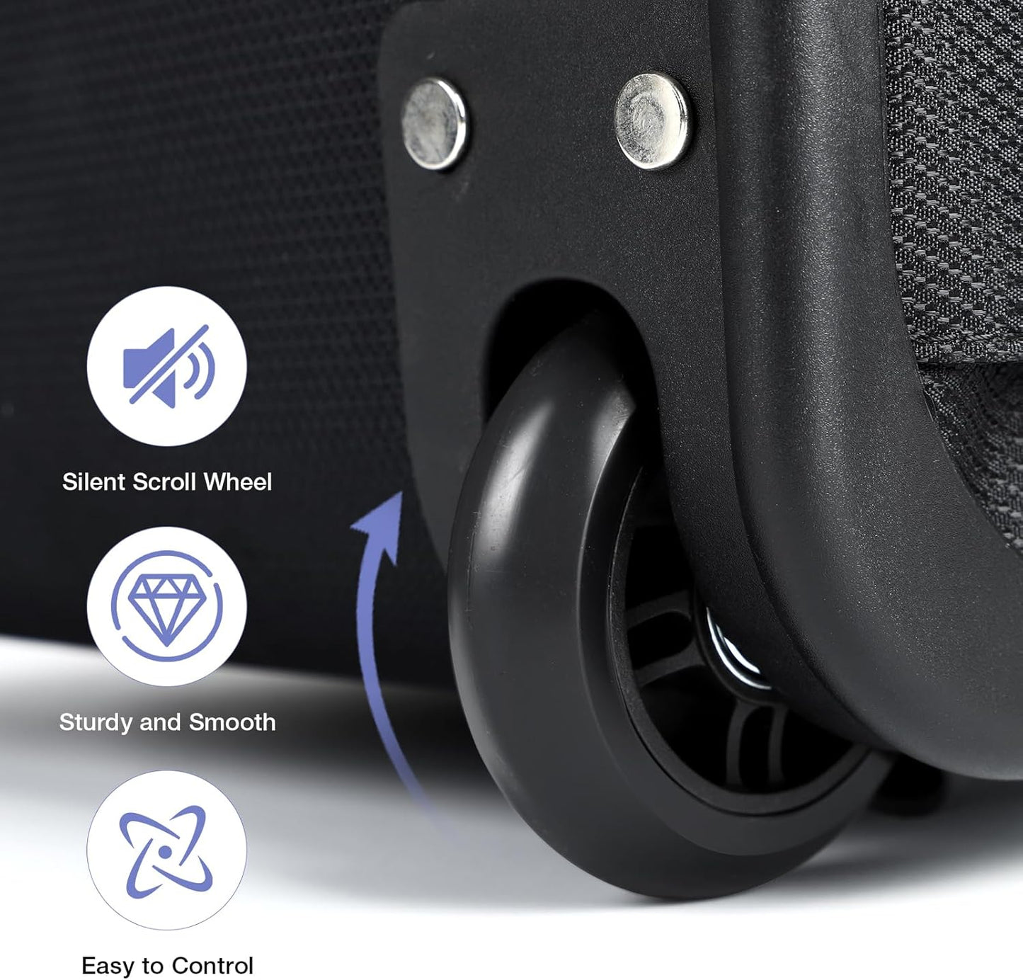 Rolling Backpack for Adults,18 Inch Waterproof Carry-on Back pack with Wheels, Wheeled Carry-on Luggage, Travel Bag for Men Women， Trolley Laptop Backpacks, Black Large