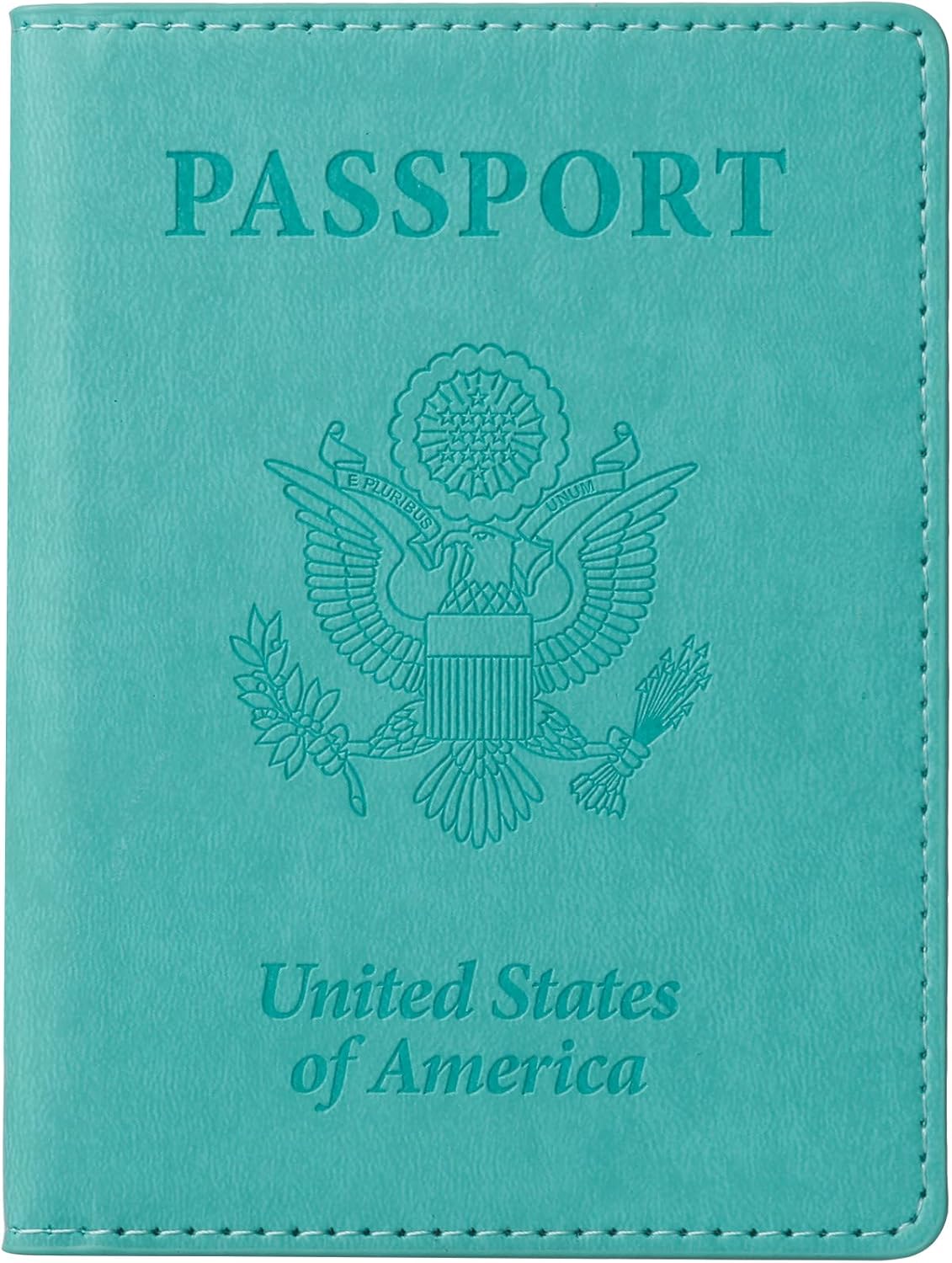 TIGARI Passport Holder for Travel Women Men, PU Leather Passport Wallet Cover Case Sleeve, Waterproof Protected Document Organizer, Family Vacation Plane Cruise Travel Essentials-Teal