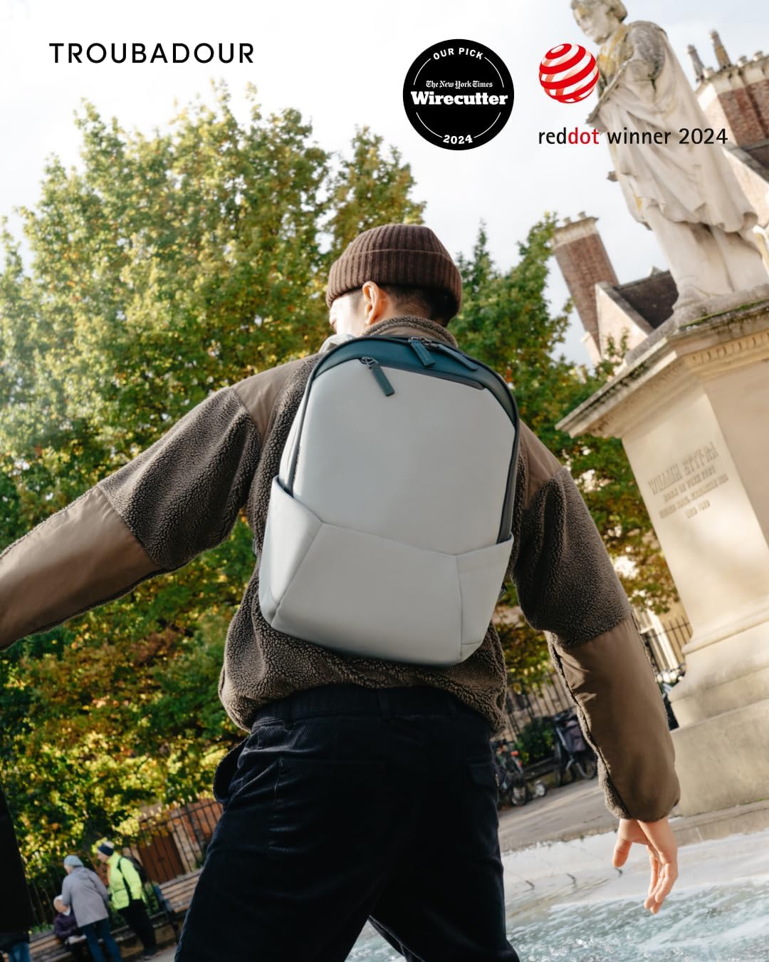 Troubadour Apex Backpack 3.0-25L Premium Laptop Backpack - Ergonomic & Water Resistant - Designed for Work and Travel - Green Smoke & Obsidian Green