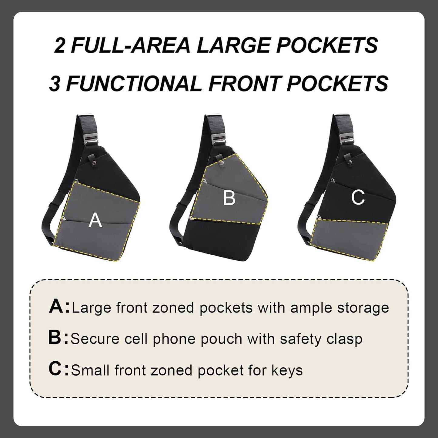 Anti Theft Crossbody Travel Bags for Women Men Cross Body Slim Sling Handbags with S Hook Antitheft