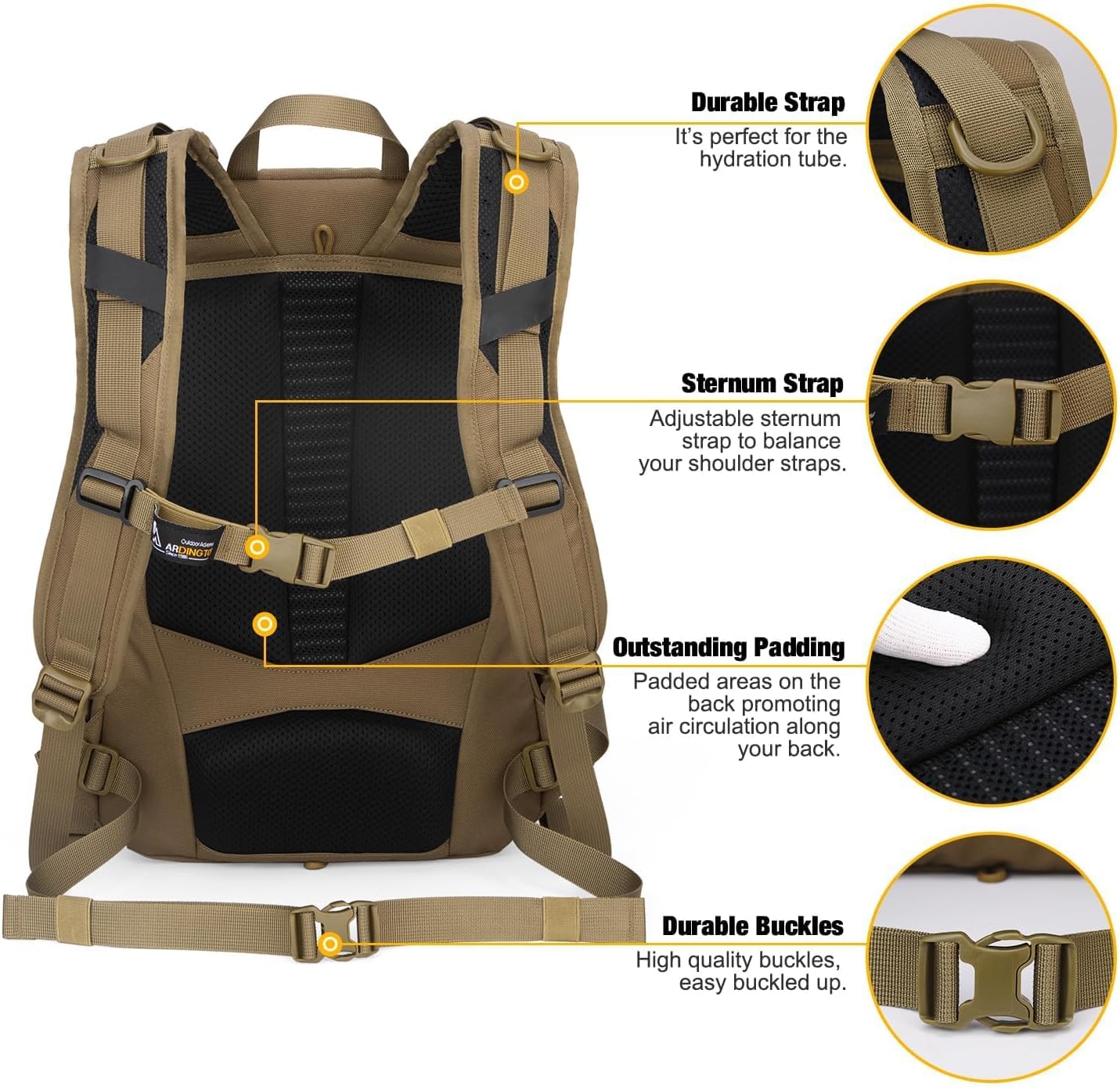 Mardingtop Tactical Military Backpack for Men,25L Molle Backpack, Cordura Backpack for Hiking,Camping