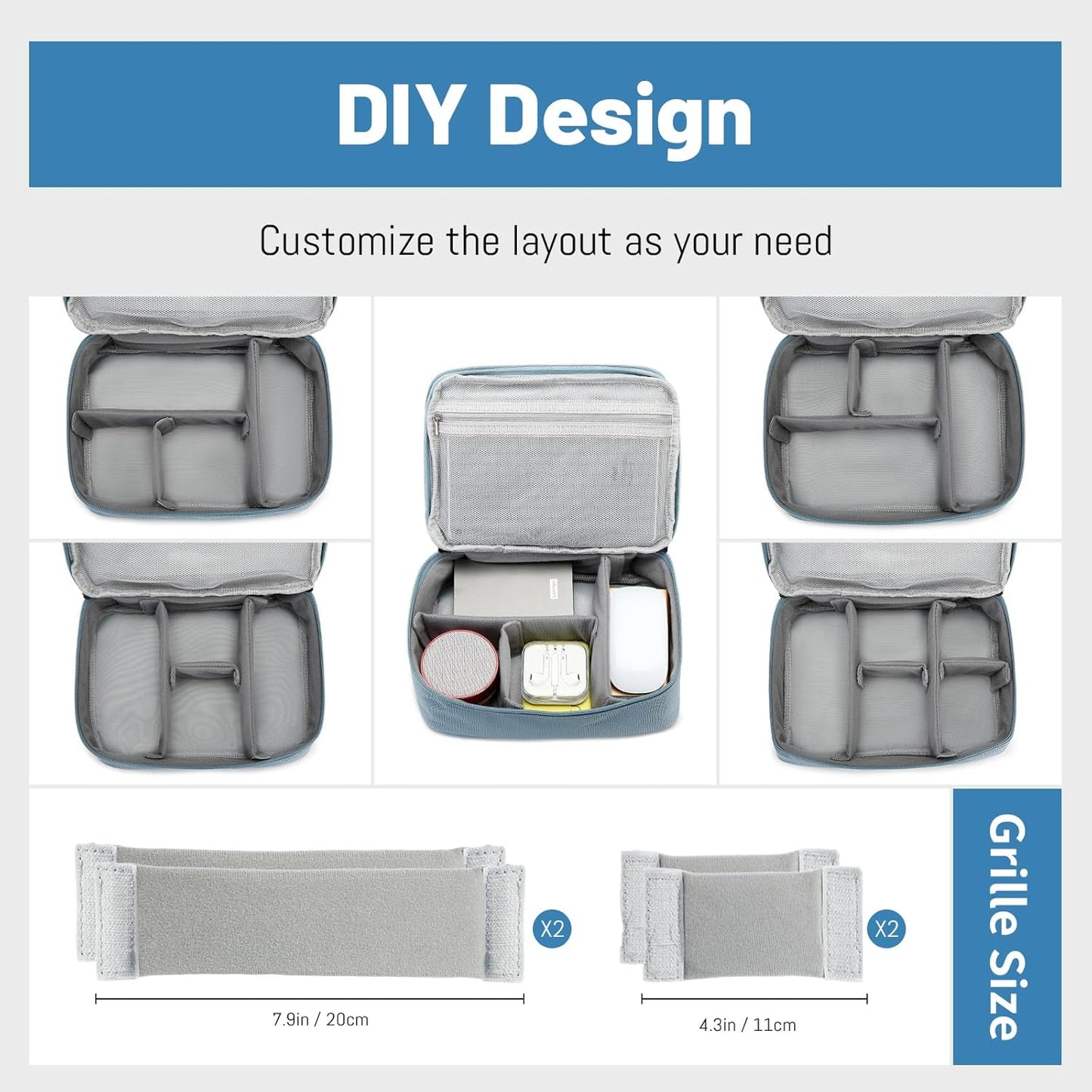 Lanola Electronic Organizer Travel Double Layer Cable Organizer Bag,Accessory Bag for Hard Drives,Cables,USB,SD Card,Memory Cards,Flash Drive,etc. - Red