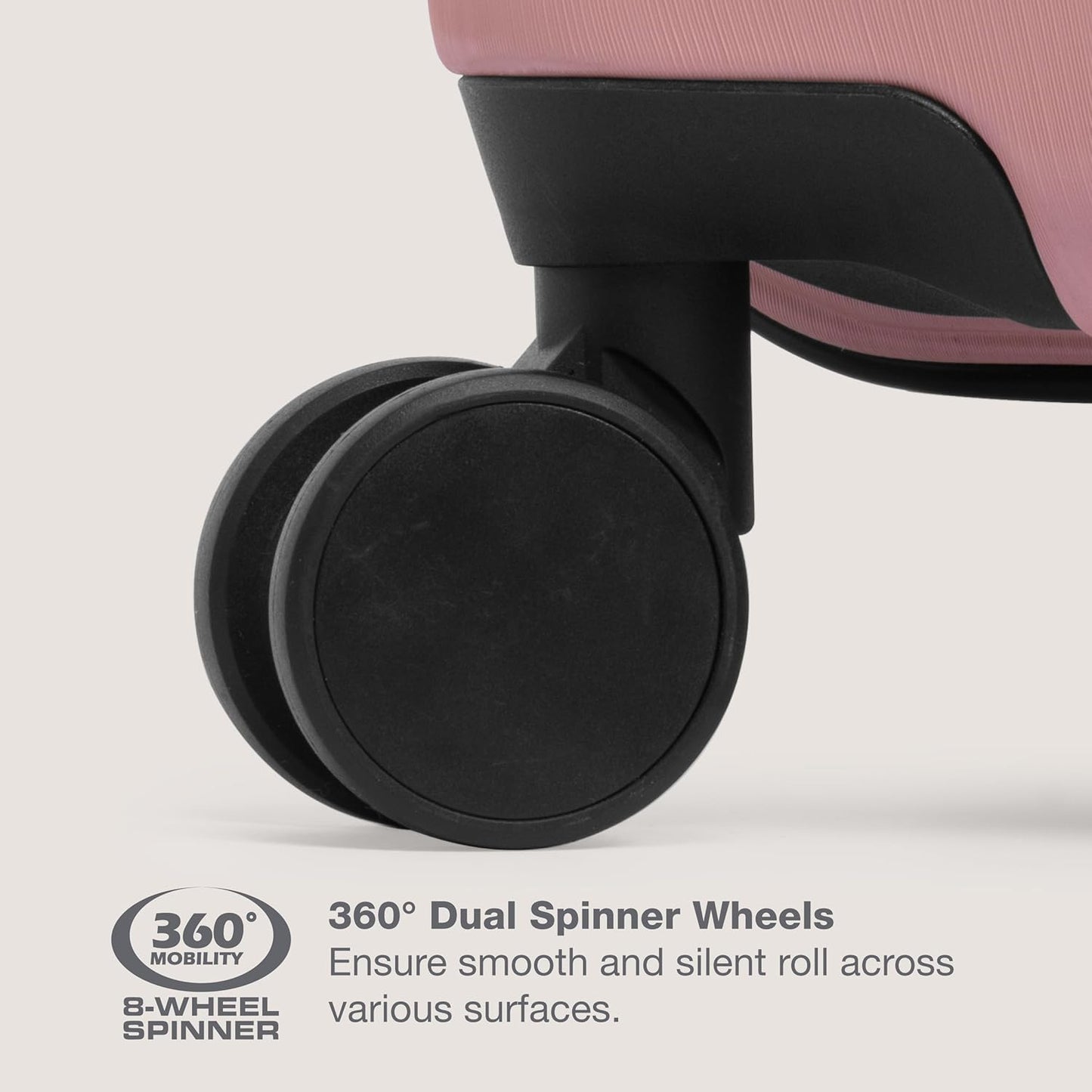 U.S. Traveler Boren Polycarbonate Hardside Rugged Travel Suitcase Luggage with 8 Spinner Wheels, Aluminum Handle, Pink, Carry-on 22-Inch, USB Port