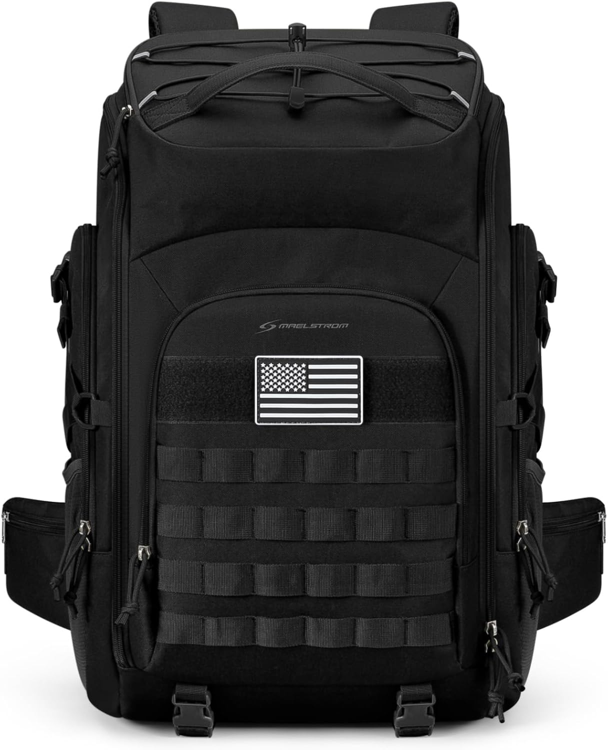 Maelstrom Tactical Backpack for Men, 40L Military Backpack,Water Resistant Assault Pack for Women, 3-Day Bug Out Bag for Hiking, Camping, Gym with Molle System-Black