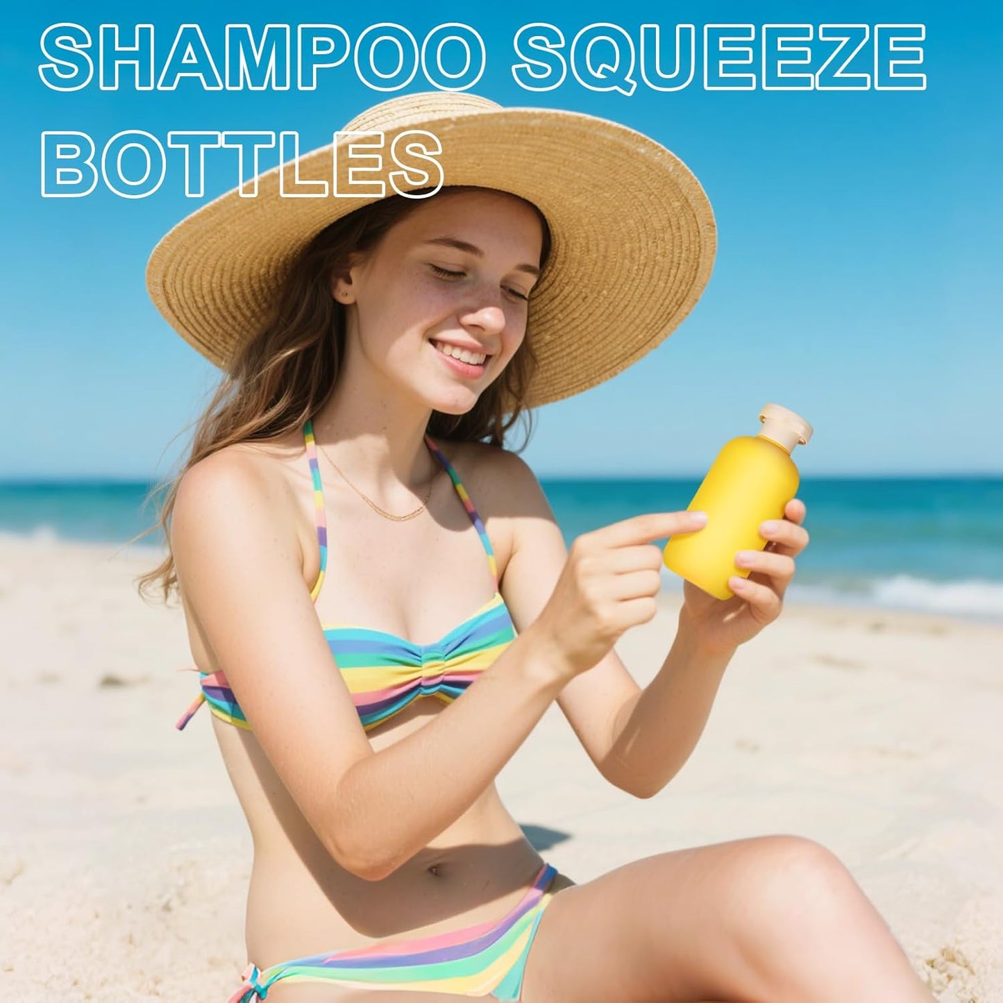 ASEVAT 6.7oz Leak Proof Travel Bottle with Flip Cap, Shampoo and Conditioner Bottle Set, Refillable Containers for Lotion, Cream Shampoo