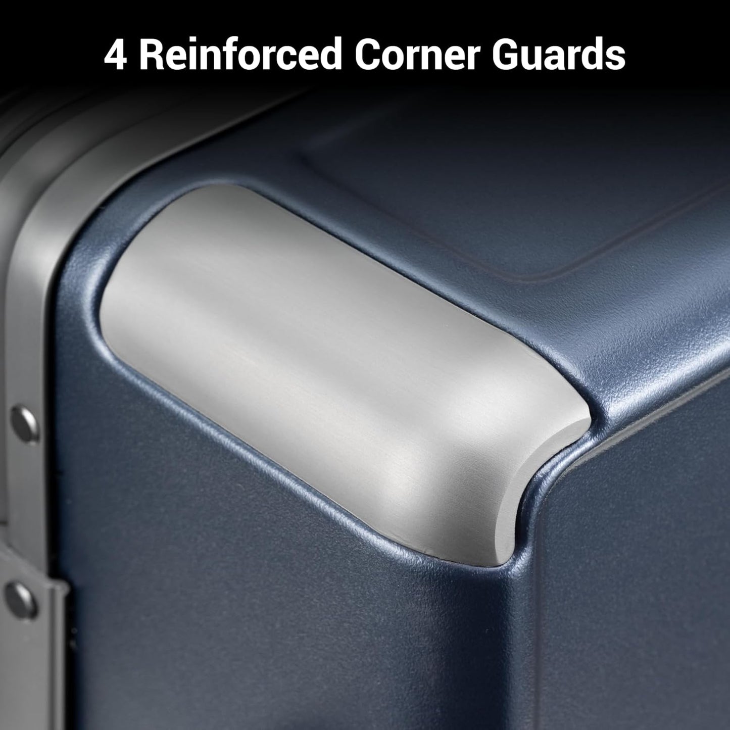 LEVEL8 Carry On Luggage Airline Approved Zipperless with Aluminum Frame, Hard Case Luggage with Spinner Wheels, Metal Travel Suitcase with Double Tsa Locks, 20 Inch, Blue