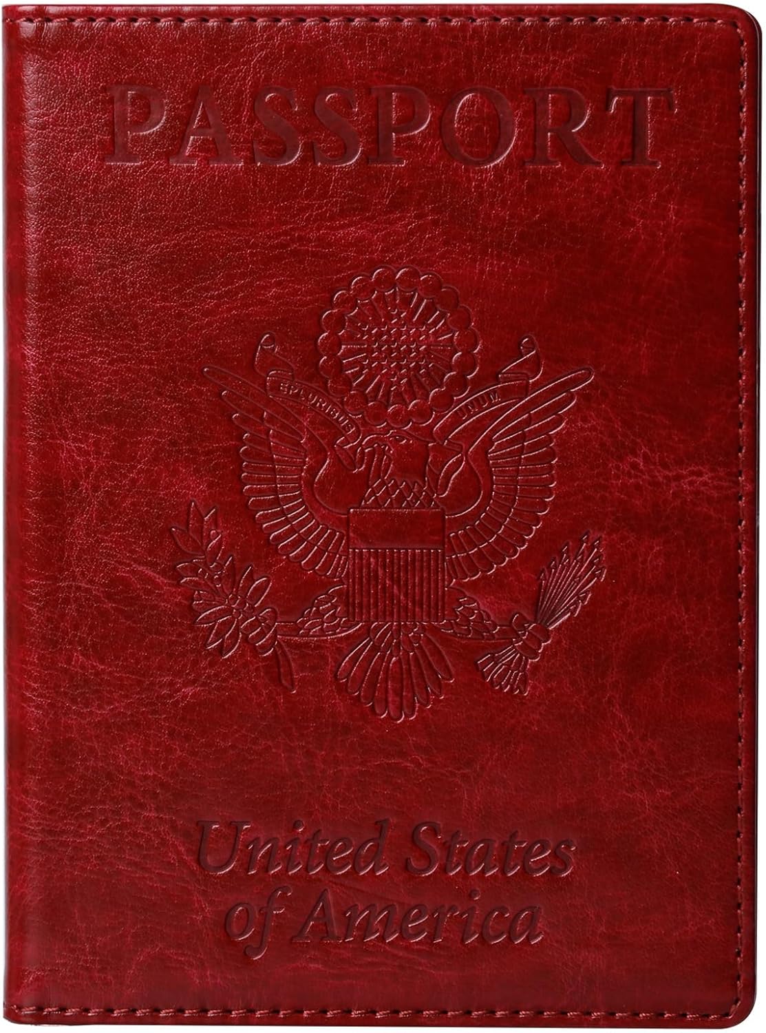 TIGARI Passport Holder for Travel Women Men, PU Leather Passport Wallet Cover Case Sleeve, Waterproof Protected Document Organizer, Family Vacation Plane Cruise Travel Essentials-Red