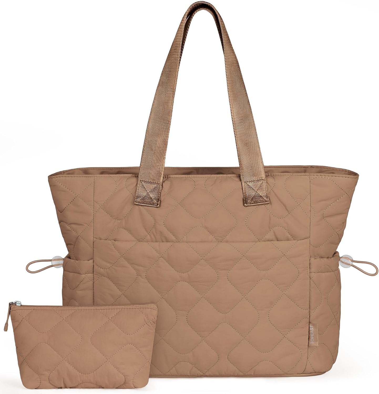 TOPEAST Tote Bag for Women, Large Puffer Tote Bag with Zipper, Lightweight Work Bags for Women, Quilted Bags for Nurse Travel