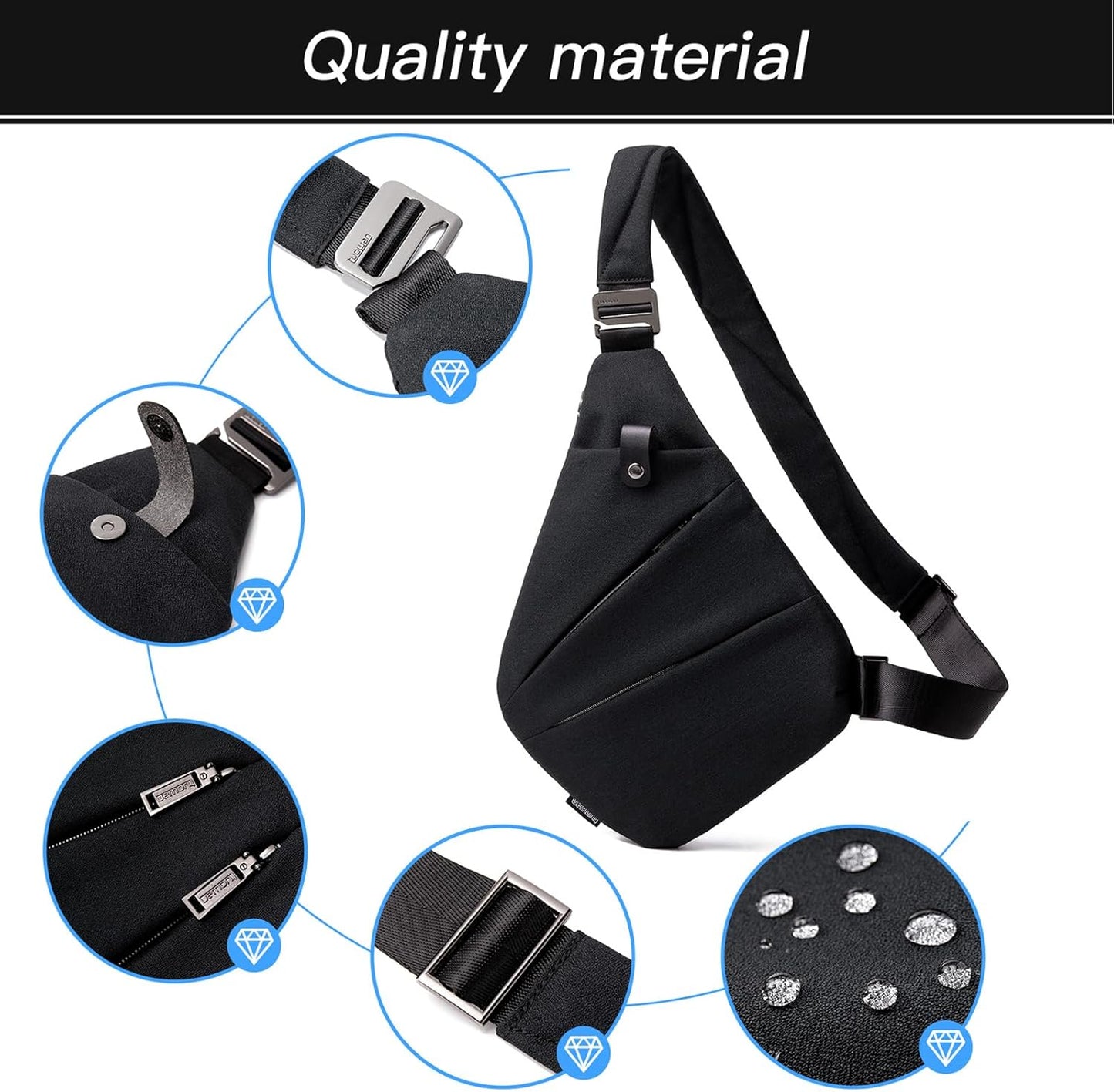 weiatas Sling Bag Chest Shoulder Backpack Crossbody Bags for Men Women Travel Outdoors