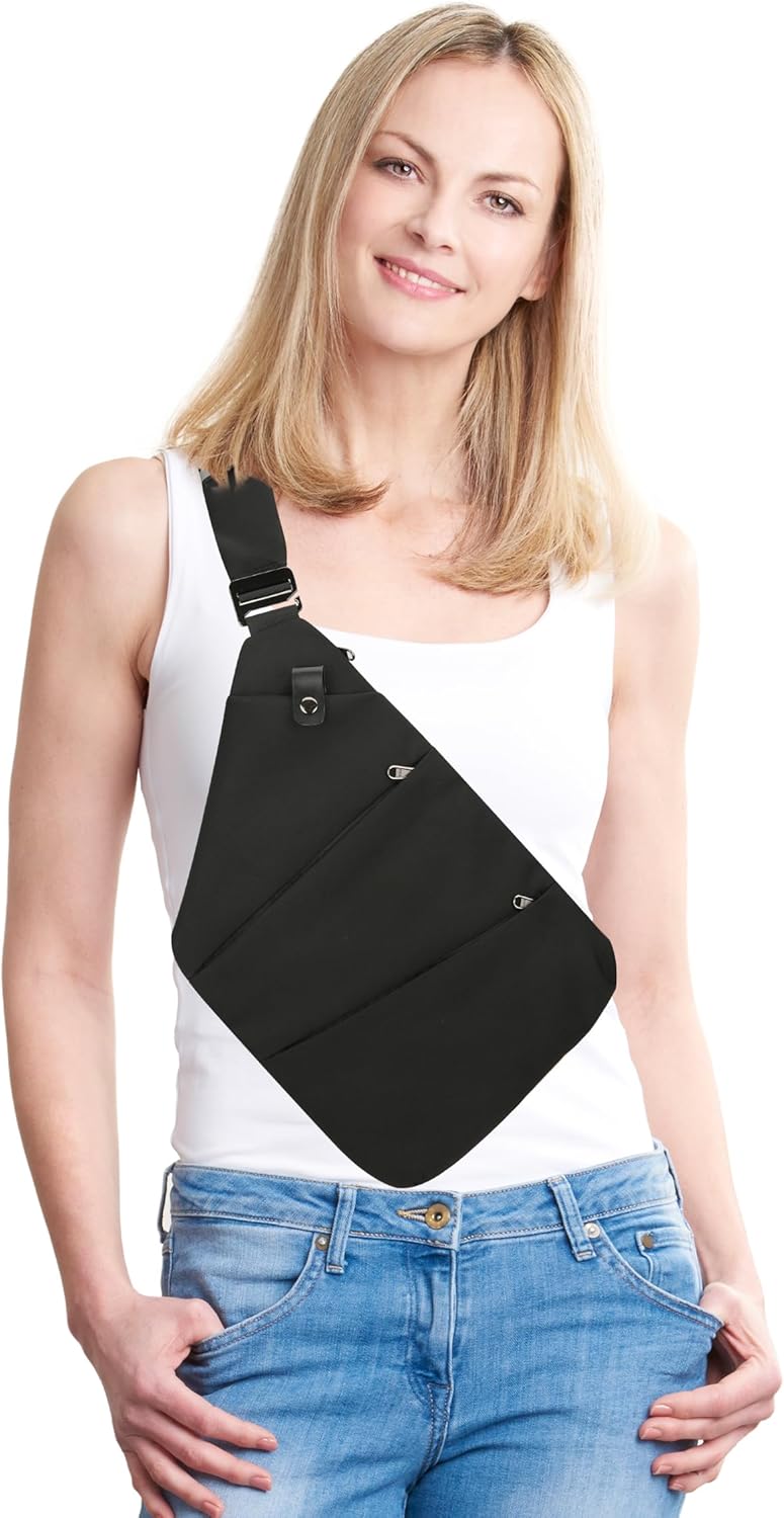 Anti Theft Crossbody Travel Bags for Women Men Cross Body Slim Sling Handbags with S Hook Antitheft