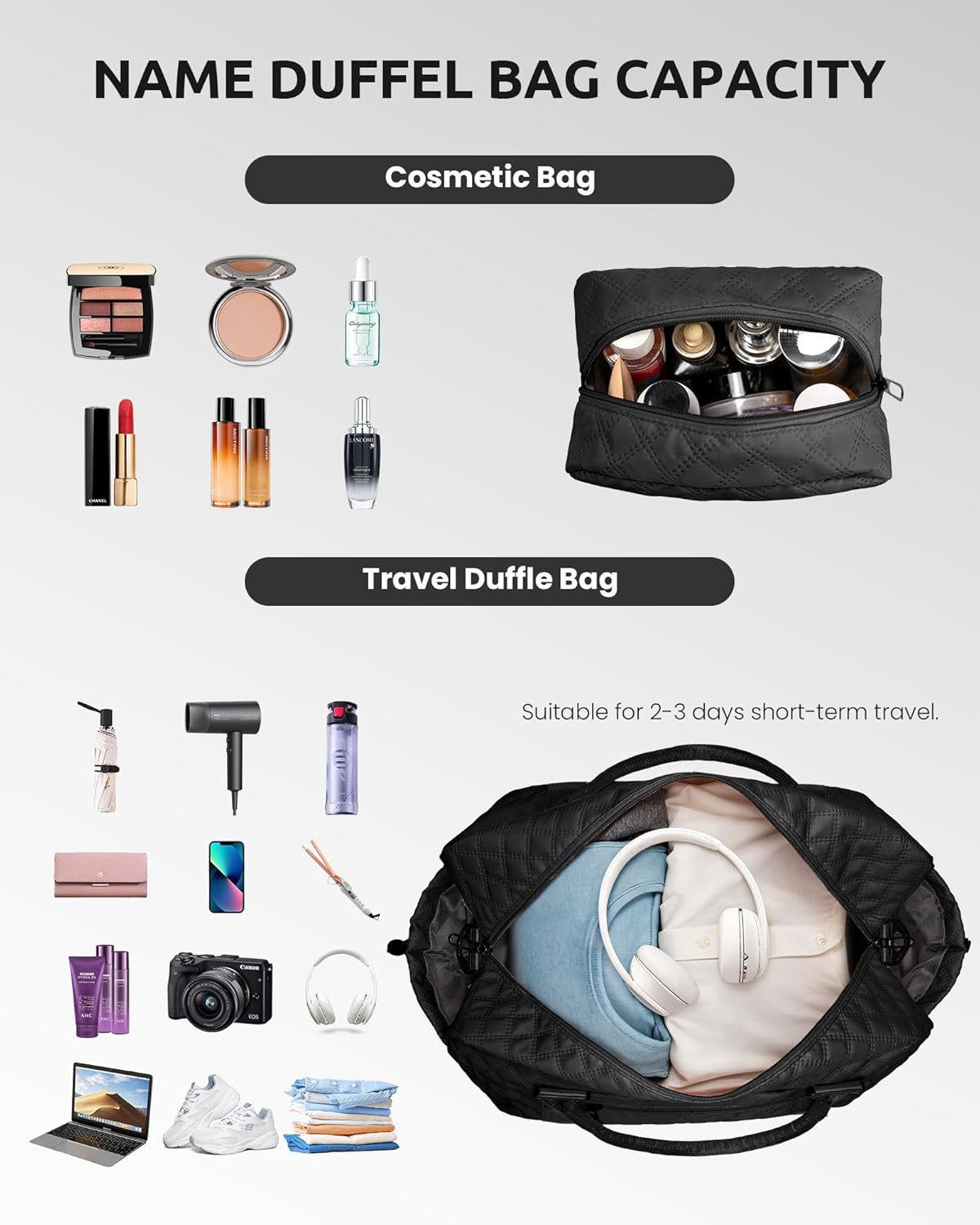 Unique Women Gift-Birthday Gifts for 6 7 8 9 10 11 12 13 14 Year Old Girls-Duffle Bag with Shoe Compartment, Weekender Bags, Overnight Bag, Travel Bags with Makeup Pouch (Letter B)