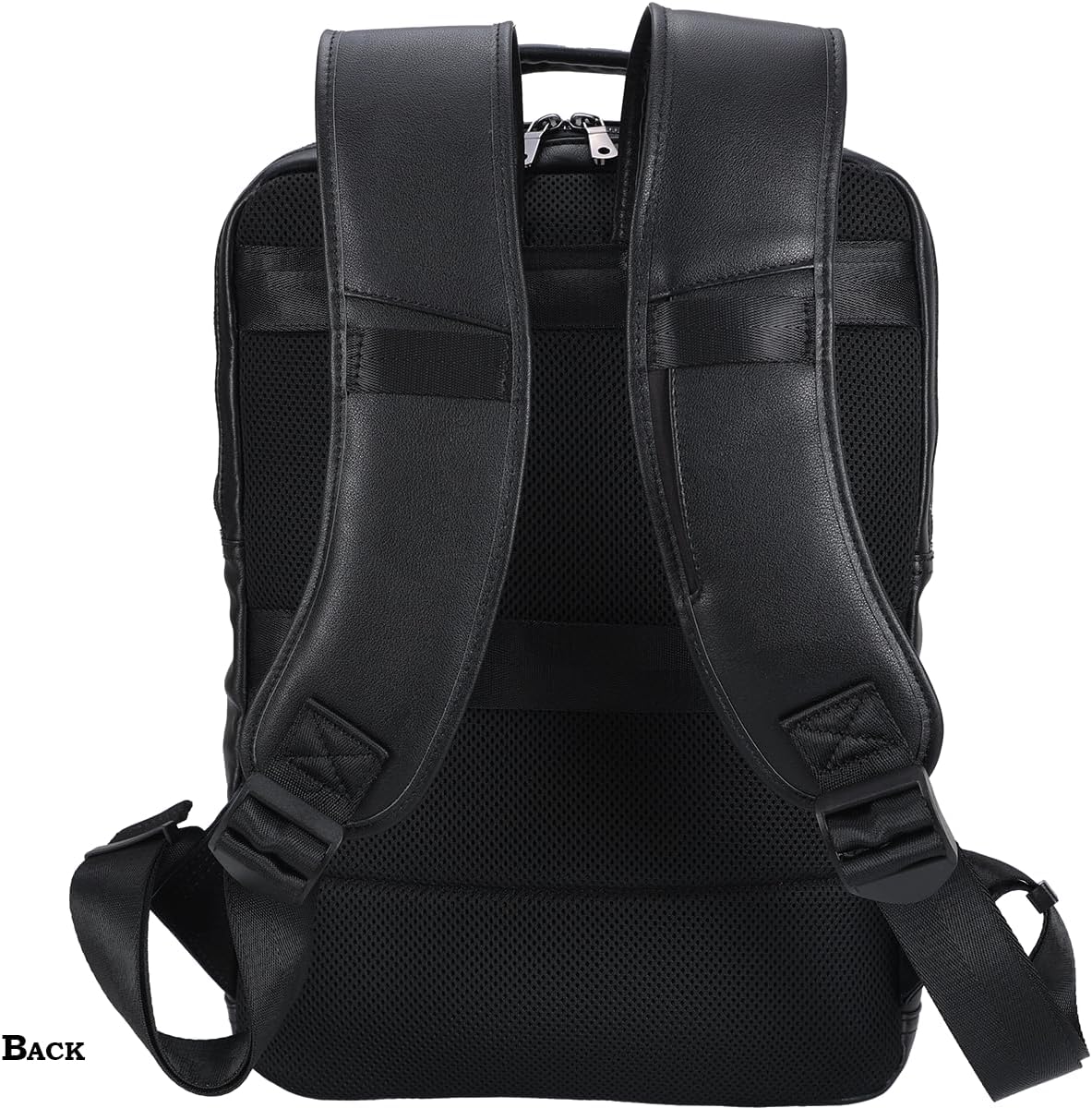 STAR VISTA Angelo 17.3" Premium Calfskin Leather Laptop Backpack for Men, Multi Pockets, Business Travel Bag, Casual Outdoor Rucksack, YKK Zippers, Black