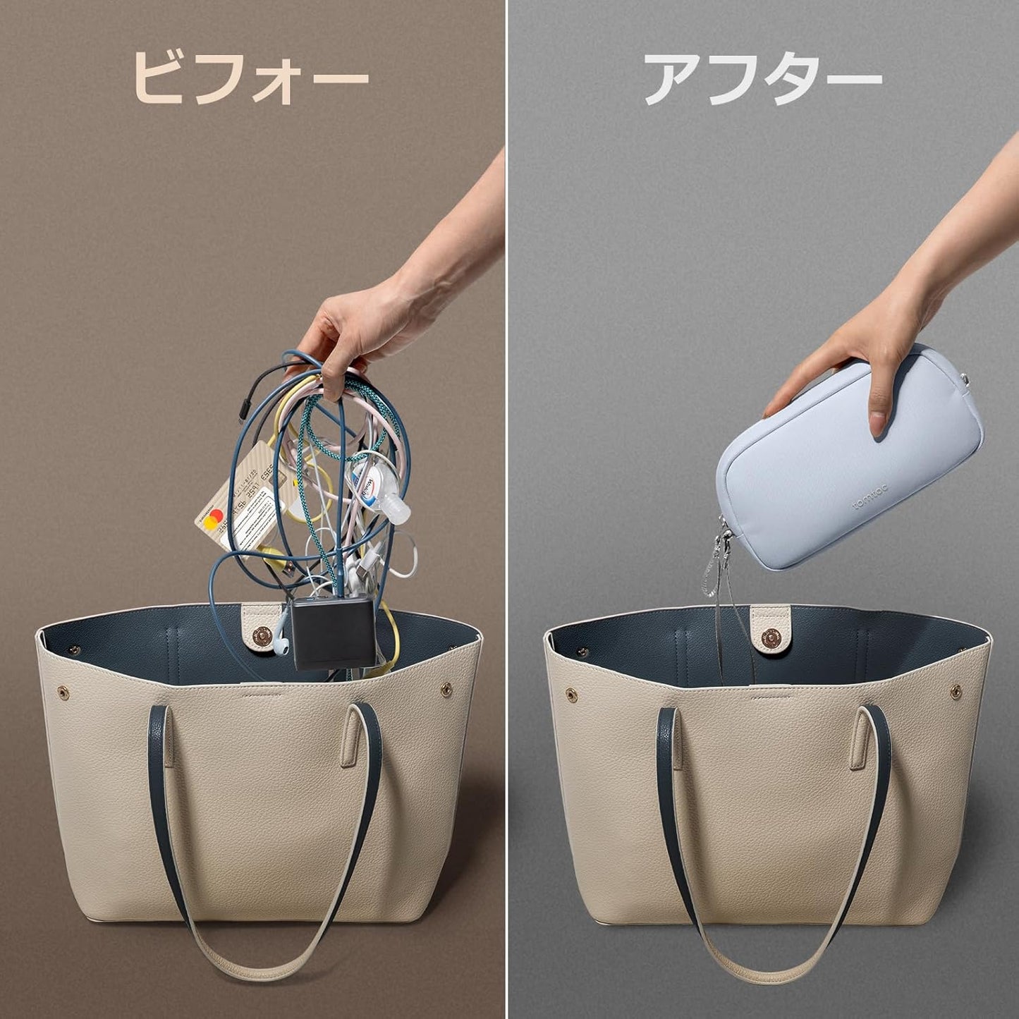 tomtoc Electronics Organizer Travel Case Performance, Water Resistant Bag Cable Tech Pouch Accessories, Carry Storage for Cord, Phone, Cables, Airpods, USB Flash Drive, Daily Items