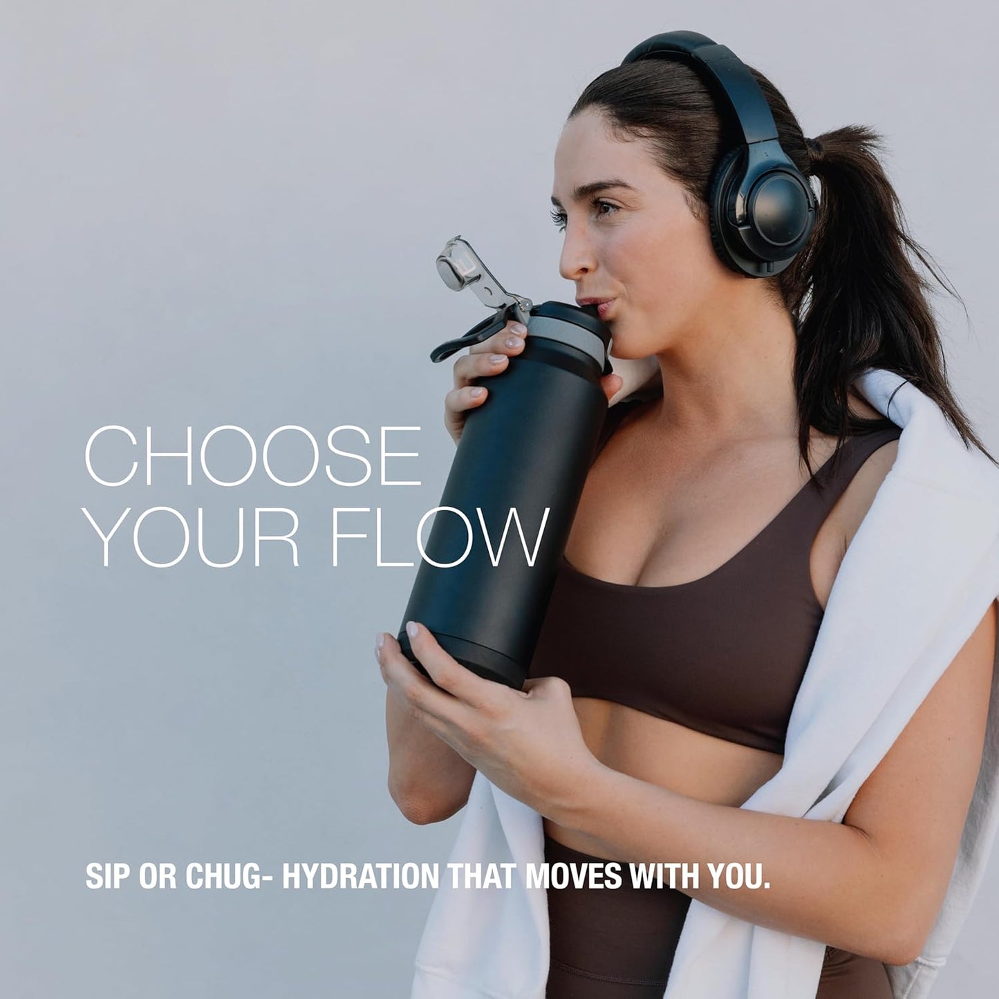 ZULU Powerfill Pro 32oz Stainless Steel Water Bottle with Quick Fill Lid, Triple Walled Vacuum Insulated Metal, Leak Proof Locking Lid, Sip and Chug, Reusable BPA Free, Black