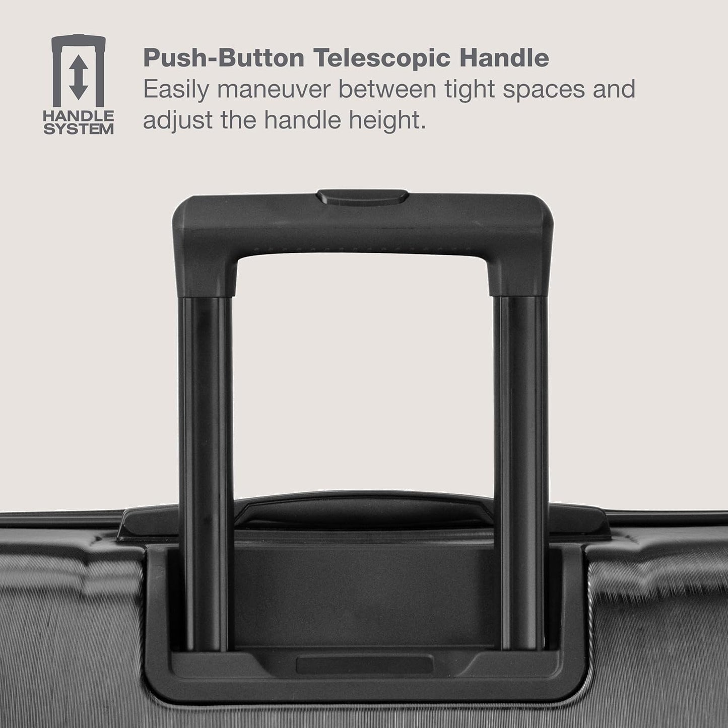 U.S. Traveler Boren Polycarbonate Hardside Rugged Travel Suitcase Luggage with 8 Spinner Wheels, Aluminum Handle, Black, Checked-Large 30-Inch