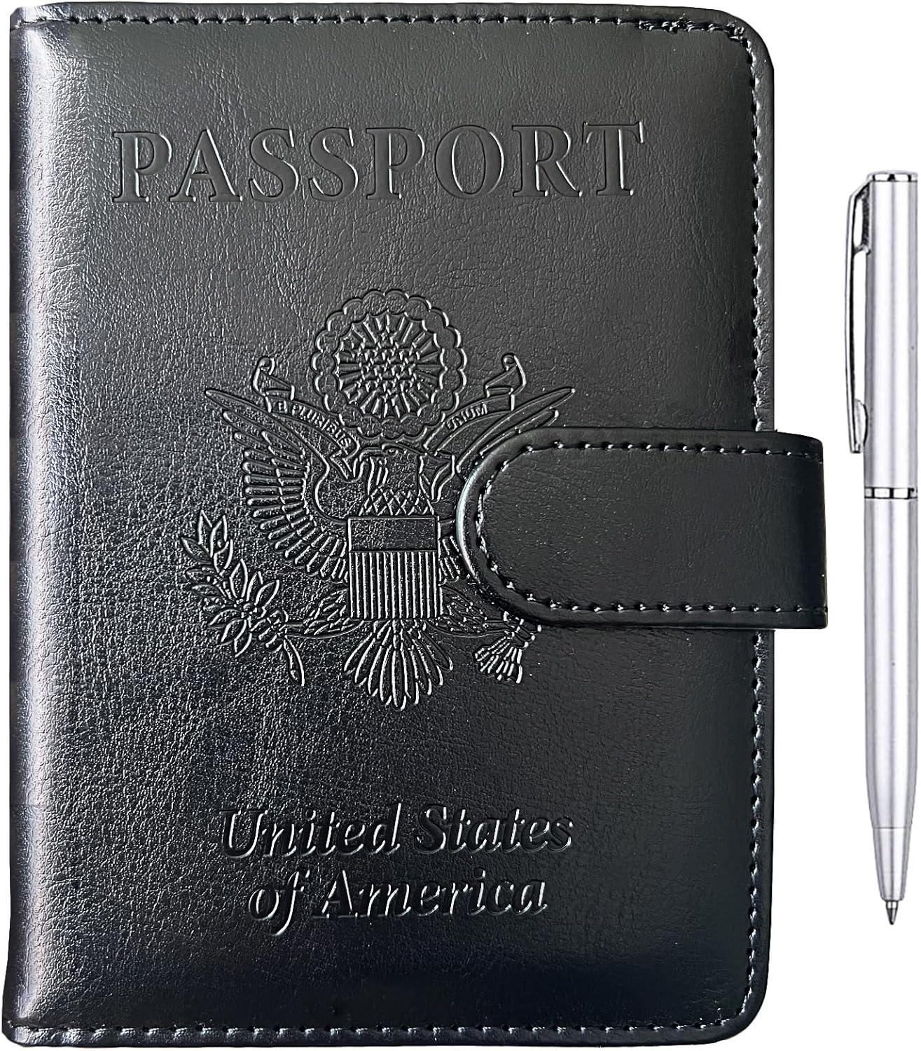 TIGARI Passport Holder for Travel Women Men, PU Leather Waterproof RFID Passport Holder Wallet Cover Case Sleeve, Family Vacation Plane Cruise Travel Document Organizer Essentials-Black