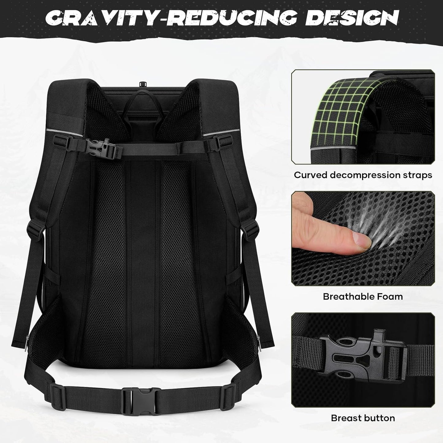 Maelstrom Tactical Backpack for Men, 40L Military Backpack,Water Resistant Assault Pack for Women, 3-Day Bug Out Bag for Hiking, Camping, Gym with Molle System-Black